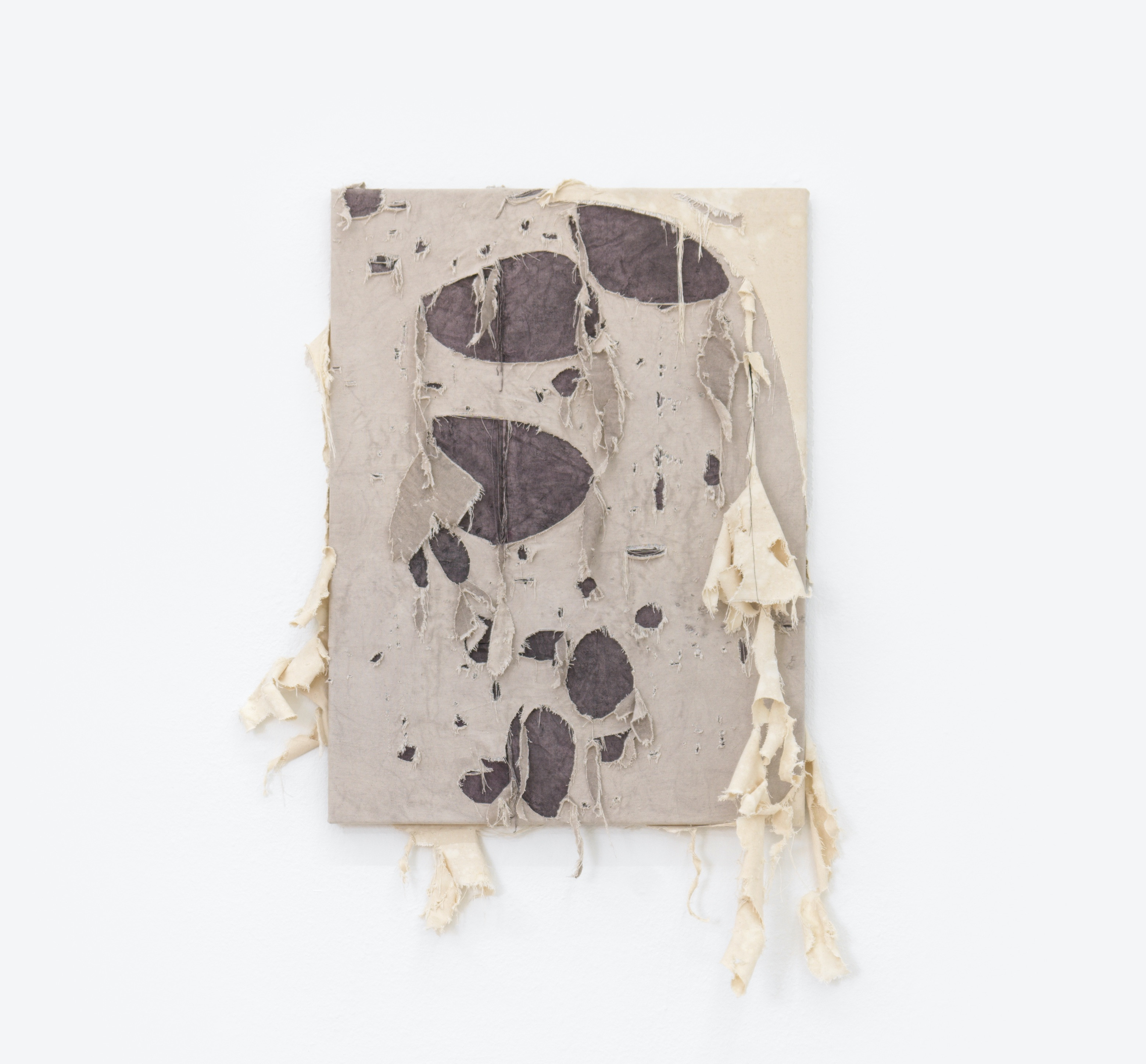 Javier Alvarez Sagredo, "Untitled (LĂĄgrimas)", 2022. Chlorine and pigments on sewn cotton canvas, 60.0 x 80.0 cm