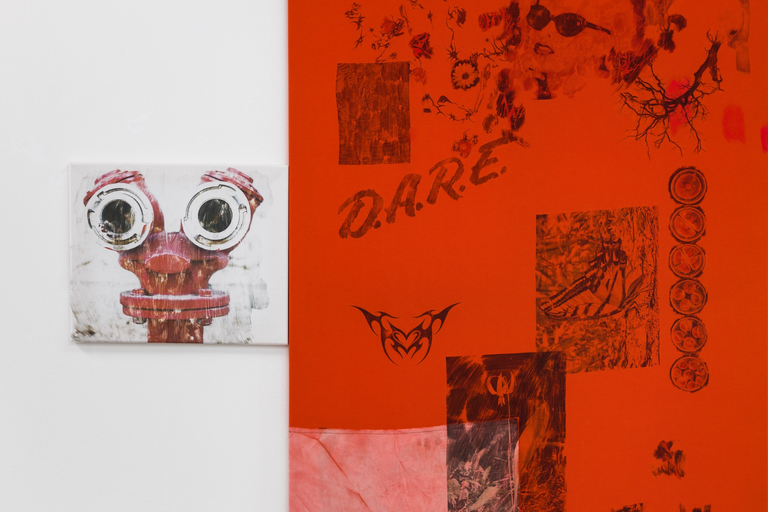 Anna Pareidolia, detail. Laser Acetone Transfer and Watercolour on Cotton, 160 x 160 cm. 2022