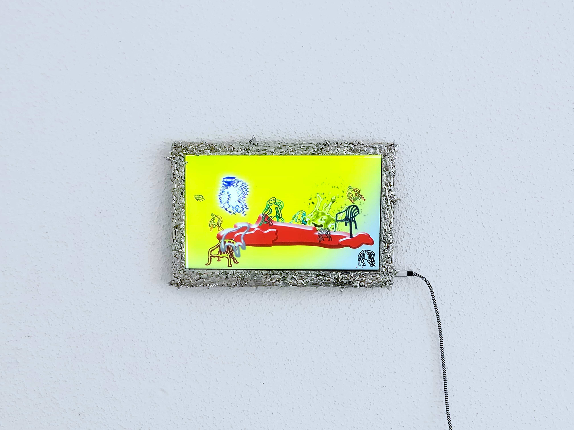 Bronco Wewer, FLIGHT OF THE PLASTIC CHAIR, 2022, phygital with tin-frame