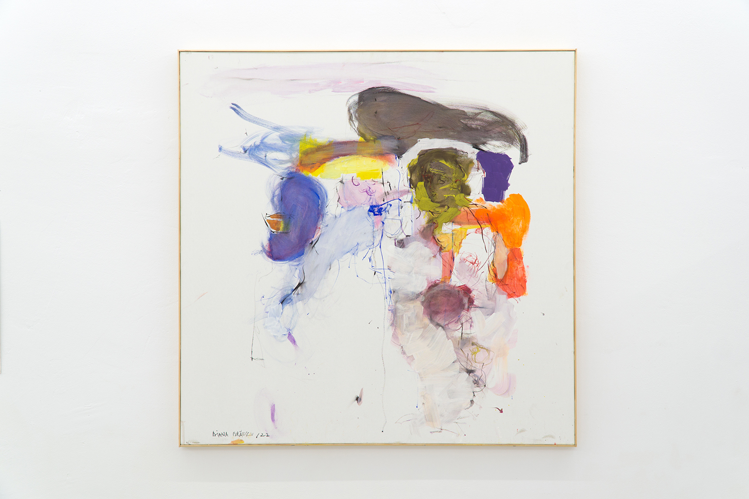 Diana Brăescu, "Frați îngeri" (Brother angels), mixed techniques, acrylic, tempera, spray paint on canvas, 2022