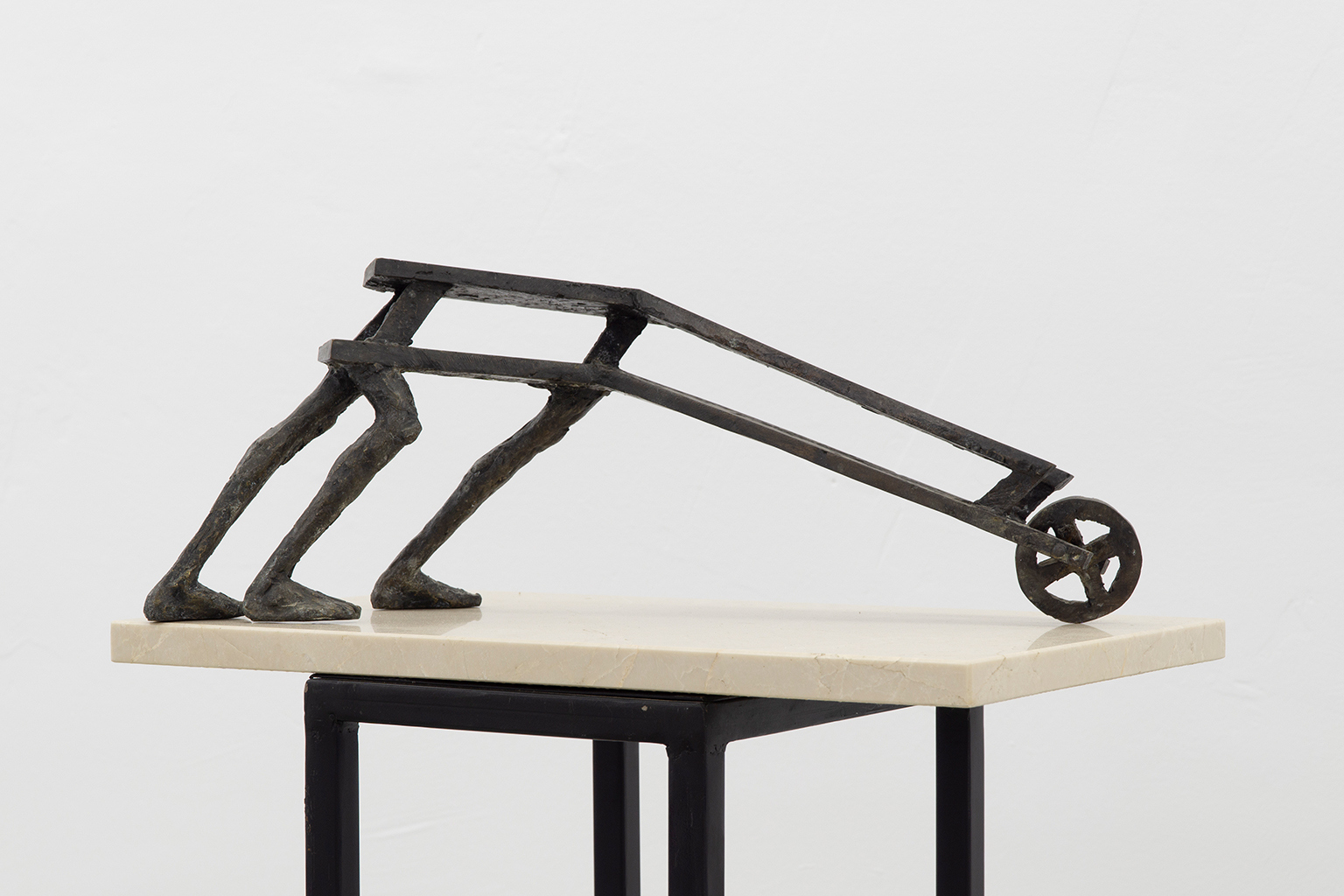 Nicolae Stoica, "Car" (Cart), bronze, 50x15x18 cm, 2010