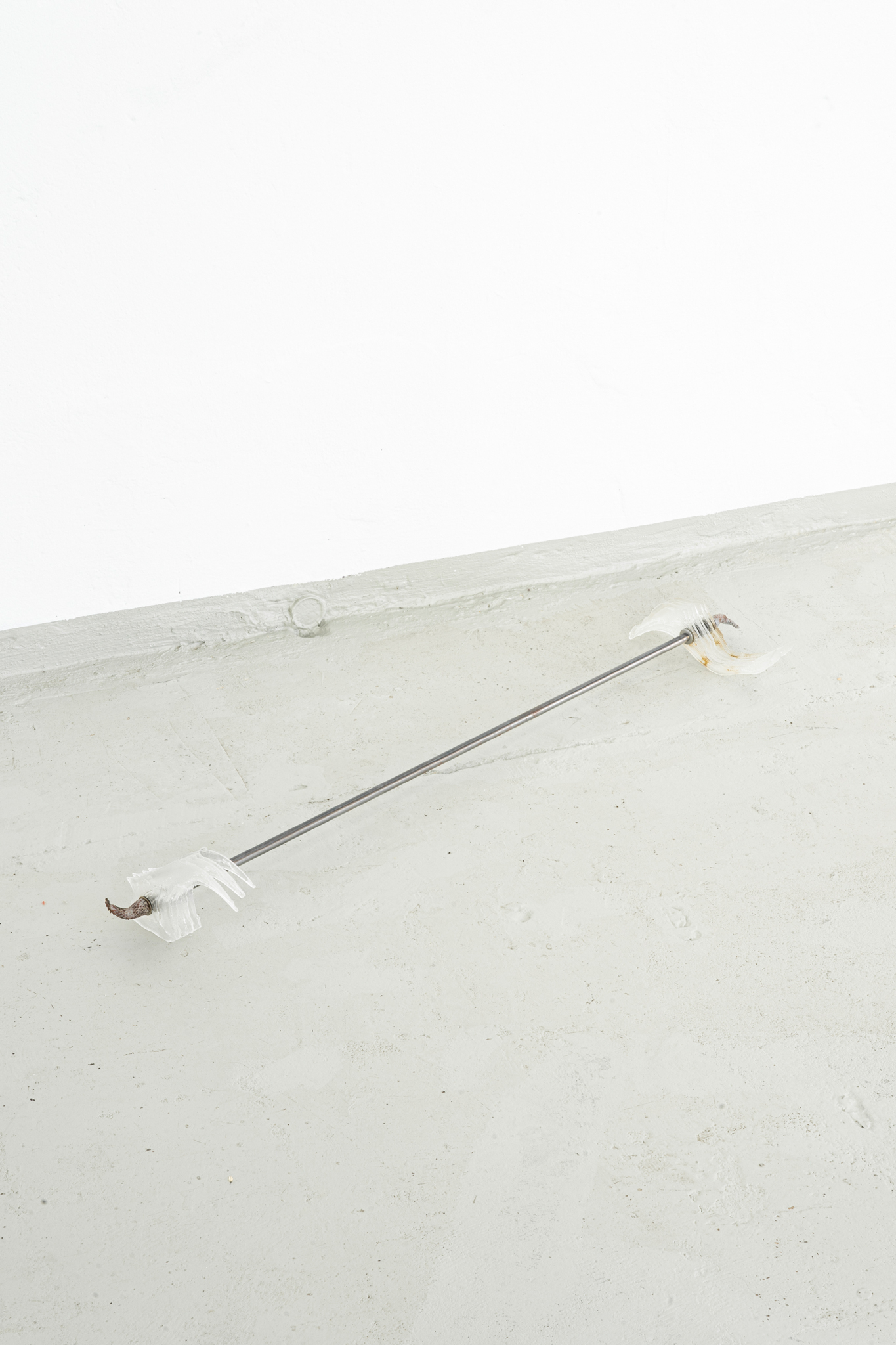 Markus Sworcik, Voting for the axe, 2022, 107 x 24 x 8 cm, Resin, Steel, Polymer Clay