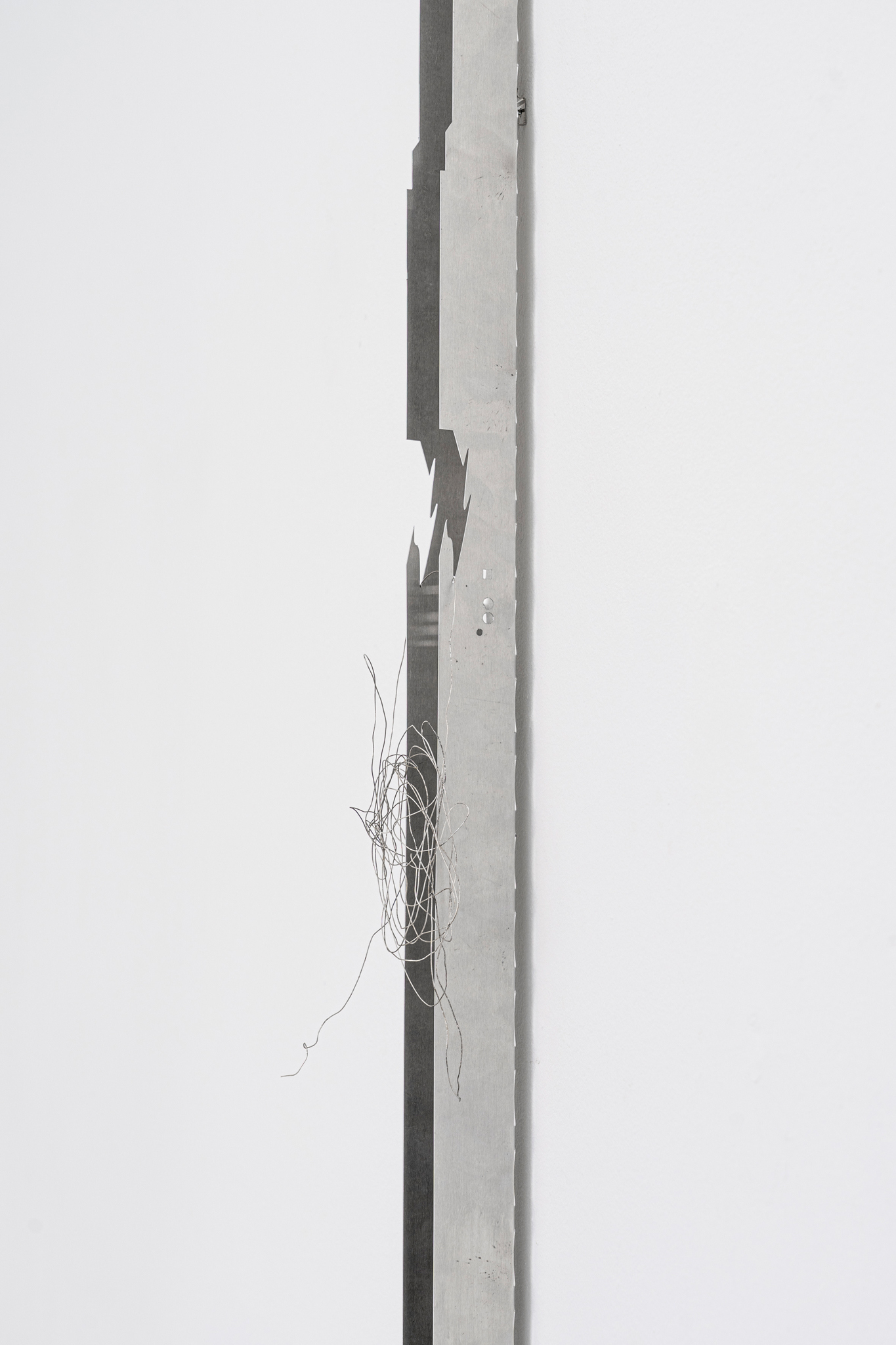 Markus Sworcik, AR35ghT, 2022, 199 x 7,5 x 11 cm, Aluminum, Steel, Polyethylene, Polymer Clay, Iron Wire