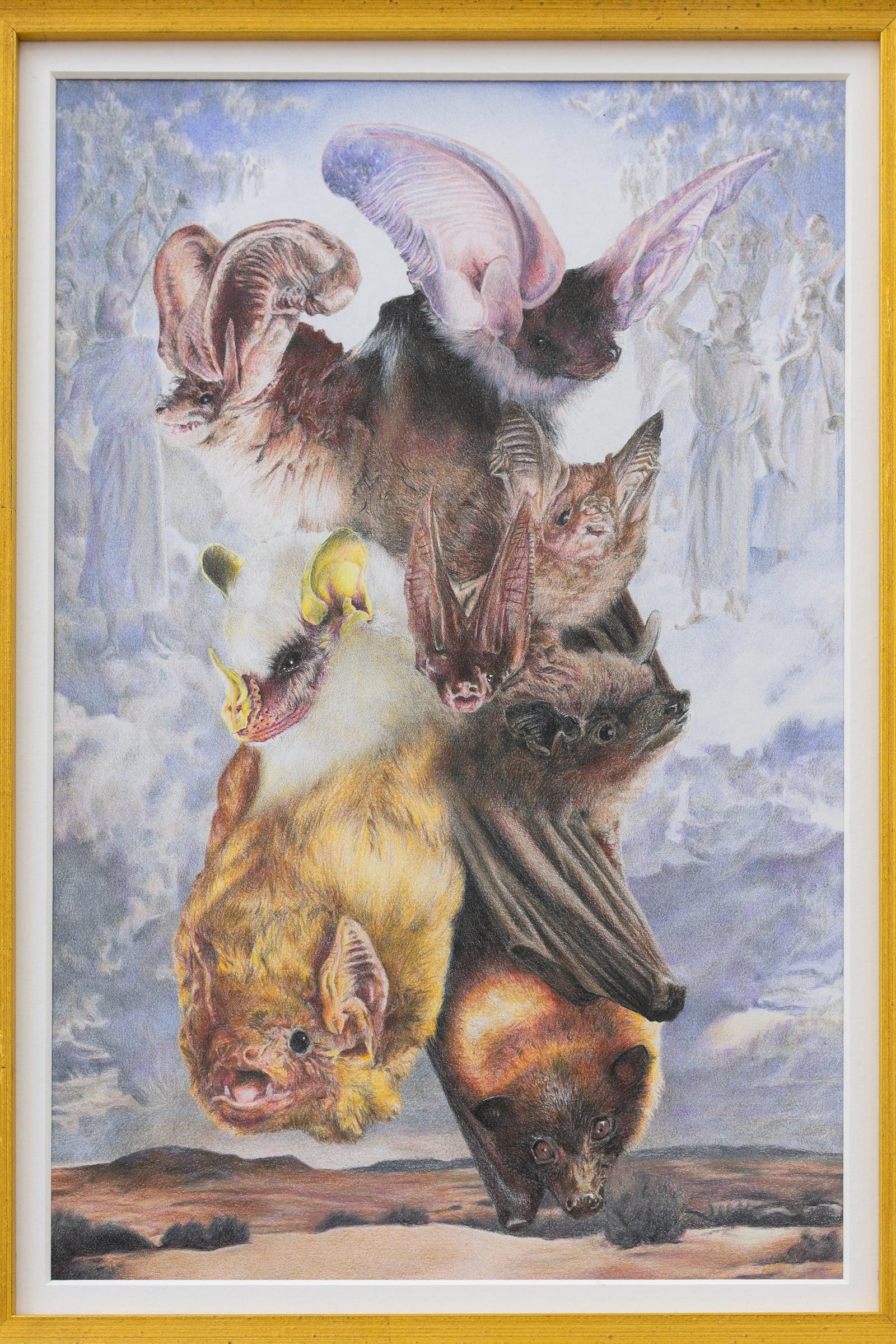 Ben Sang, Bitter Cup (detail), 2022, prismacolors on architecture paper, frames from the LDS Church History Museum, 28 Ă 43,5 cm each