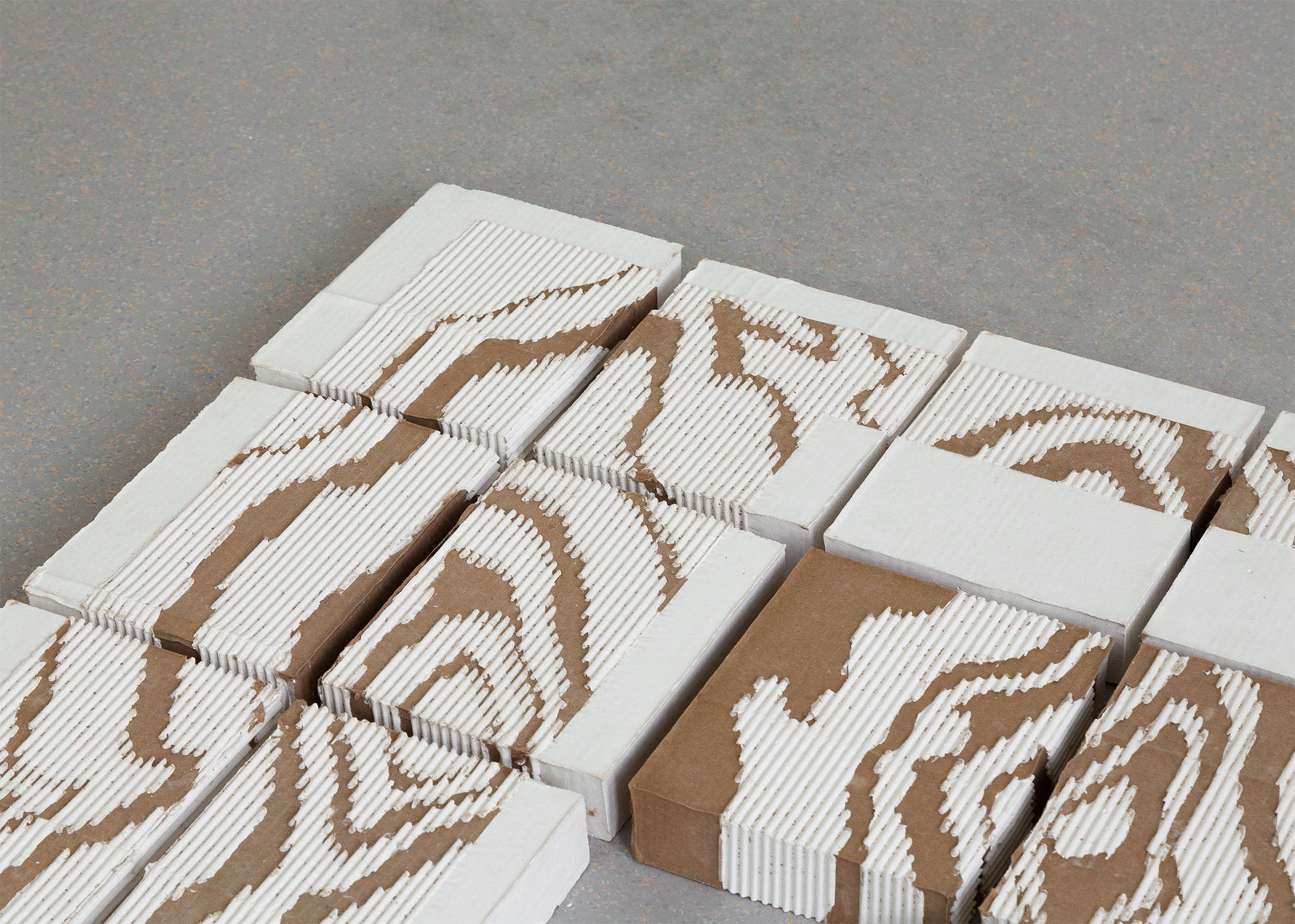 Magdalena StĂŒckler, searching for a place to stay, 2022, plaster, cardboard 175 Ă 190 Ă 5 cm, detail