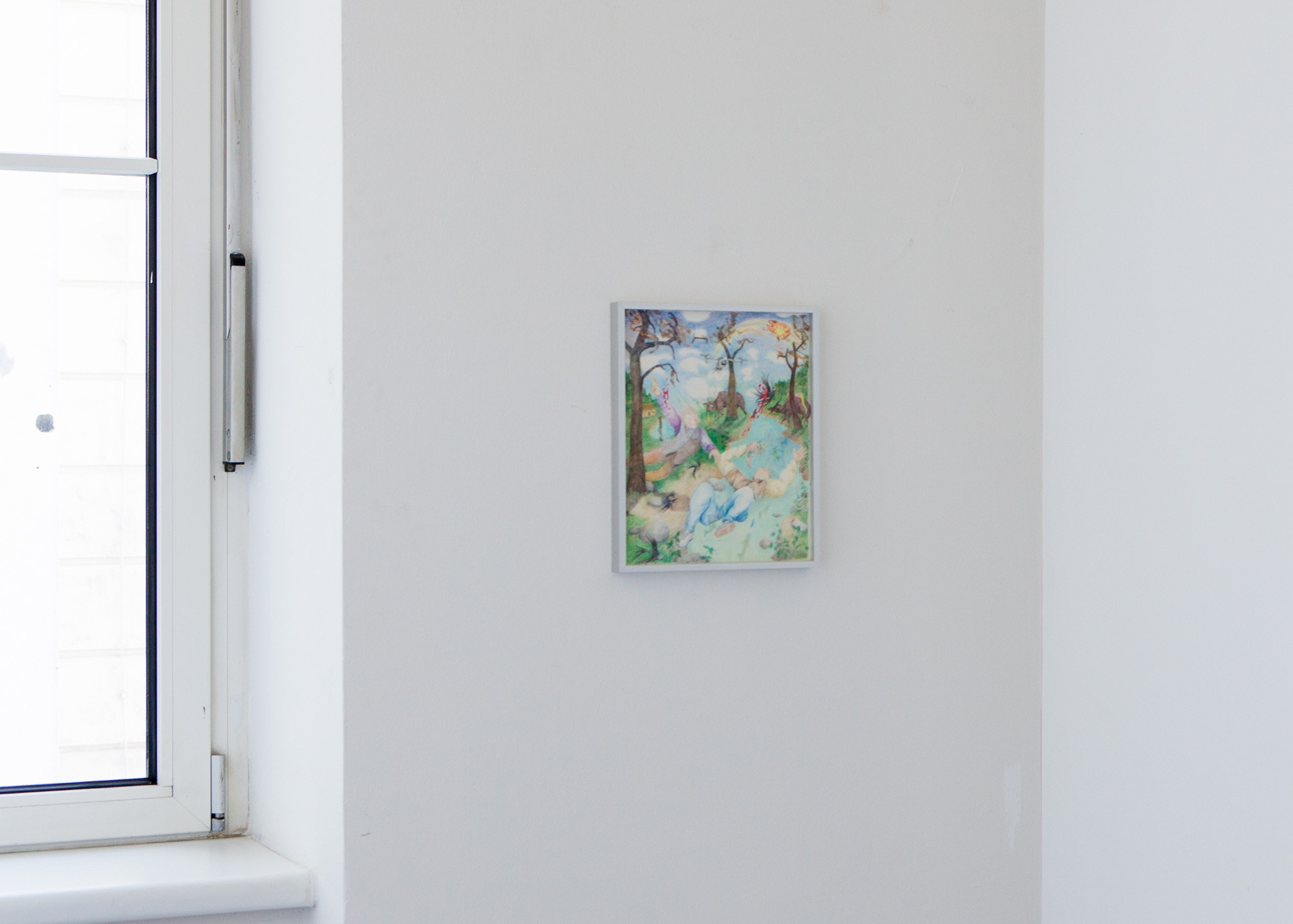 Gabriel Huth, Es geht um fast Alles (der Sturz), 2022, colour pencil on paper, 24 × 30 cm