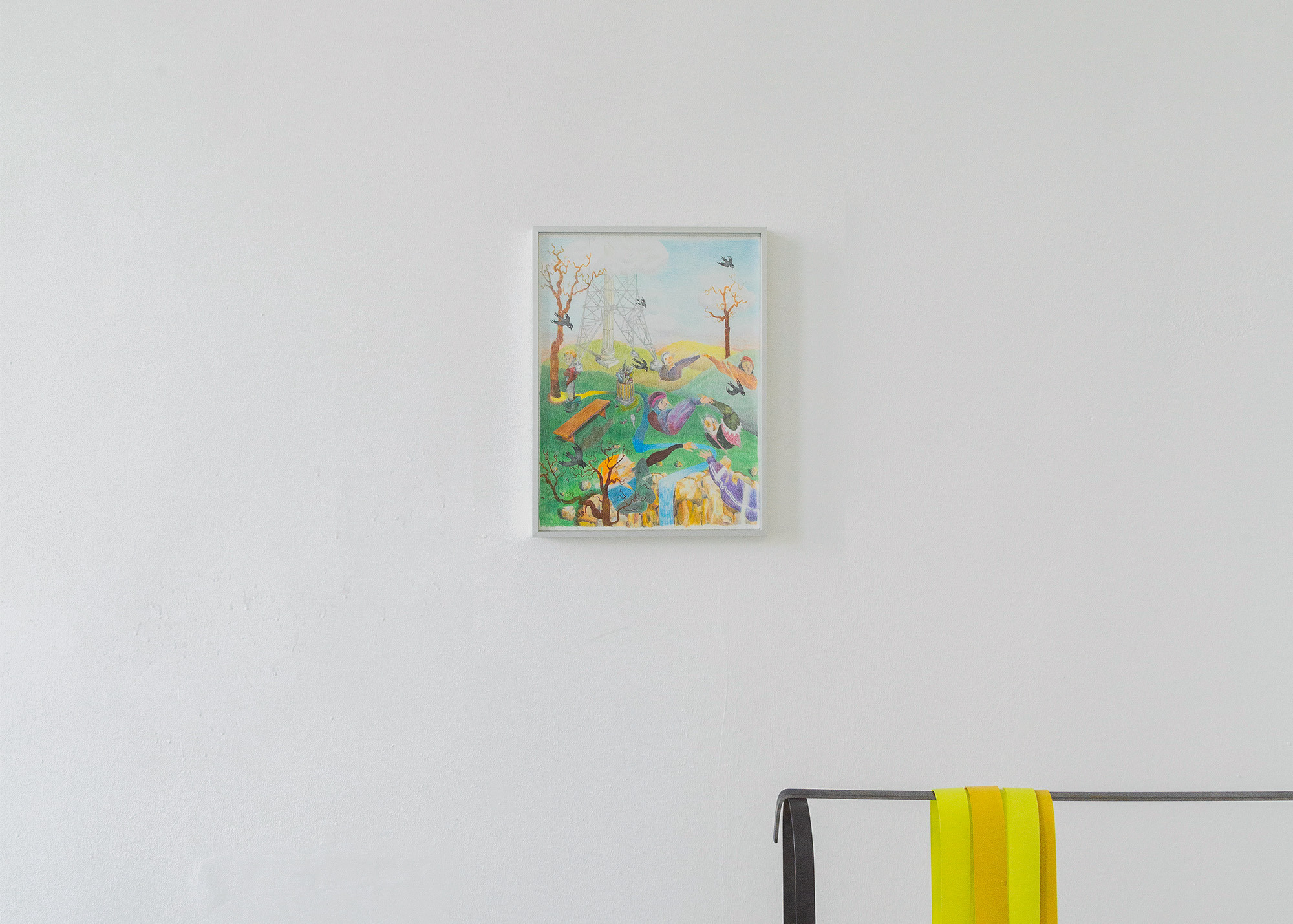 Gabriel Huth, Es geht um fast Alles (das Fest), 2021, colour pencil on handmade paper, 30 Ă 40 cm