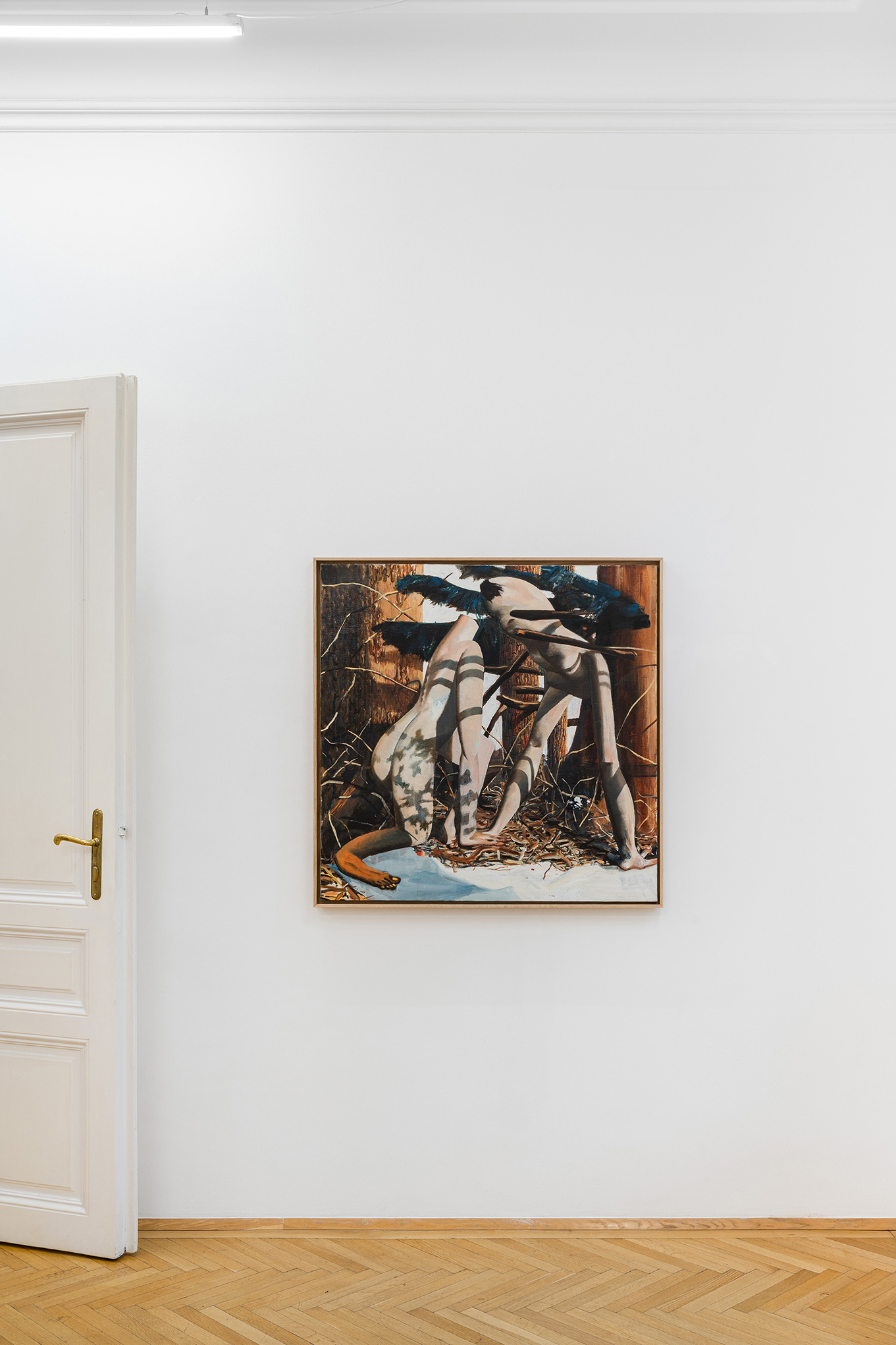 Laurent Proux, Sous-bois nÂ°1, 2020, Oil on Canvas, 100 x 100 cm, Copyright: Simon Veres, Courtesy of the Artist + ZVA