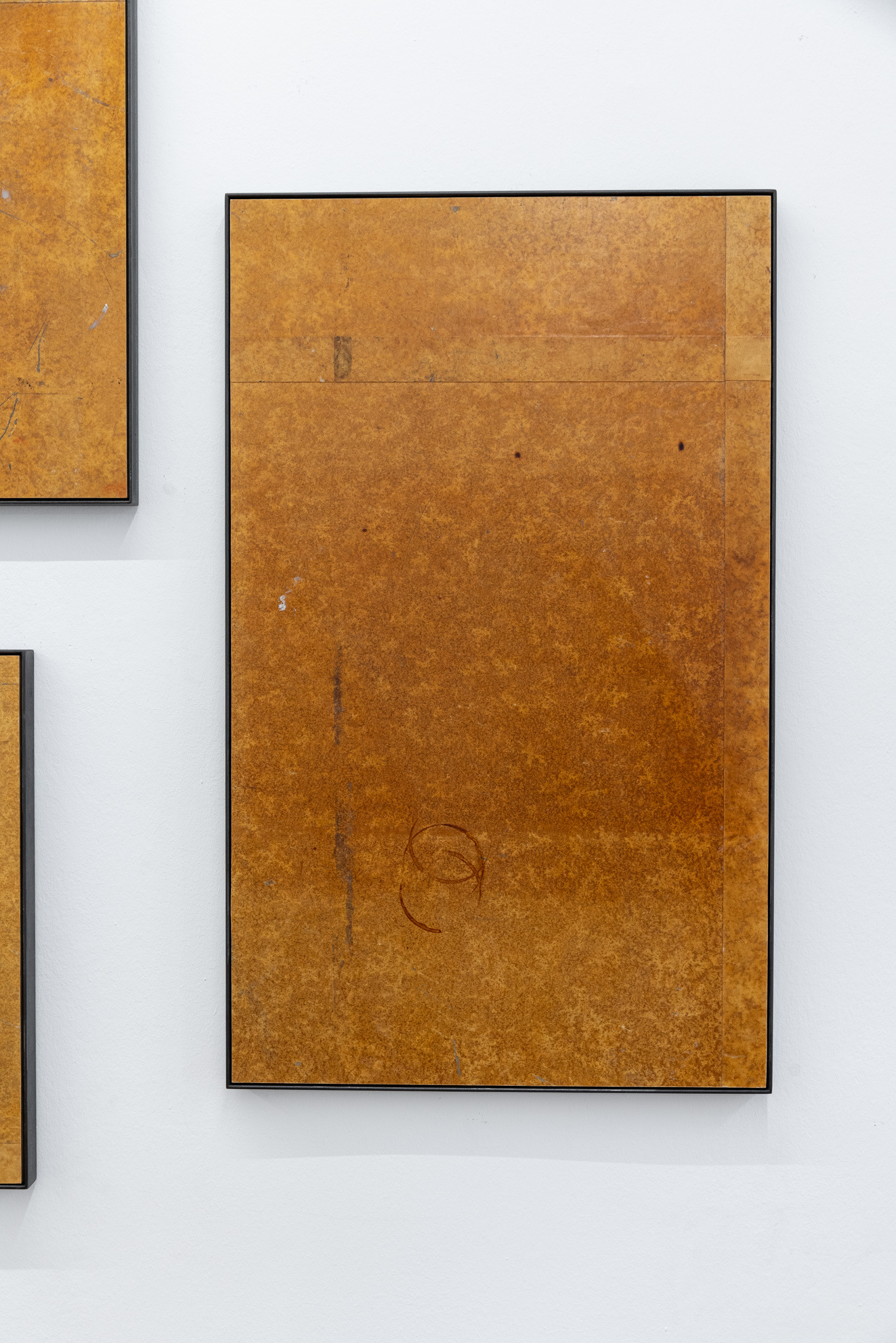 Jeewi Lee, "Past Tense_24", 2022, traces on Hanji paper floor, framed (steel), 91,5 x 56 cm