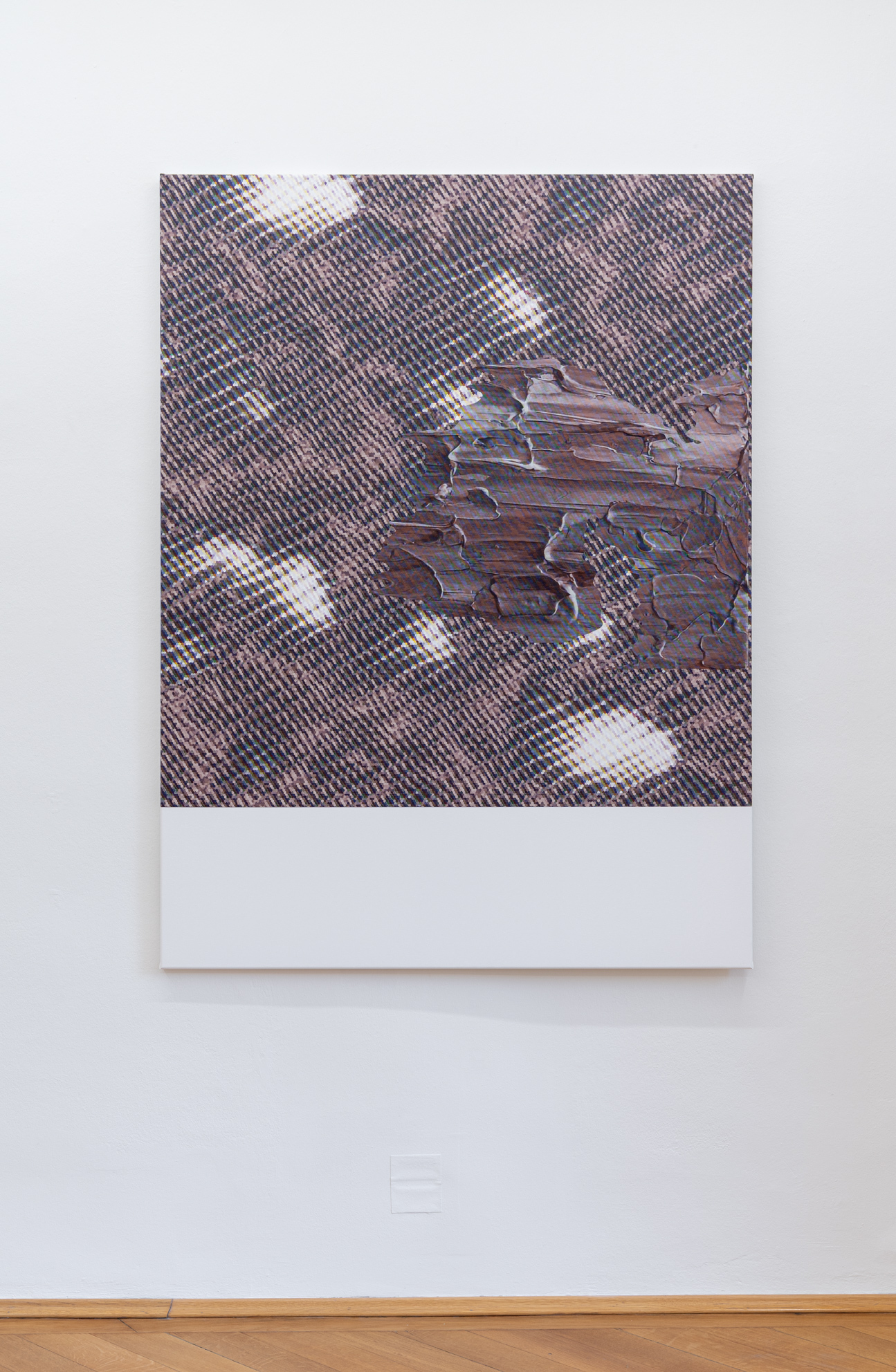 Taslima Ahmed, "Reconstructor Painting (canvas automata)", 2022, UV print on canvas, 153 x 114 cm
