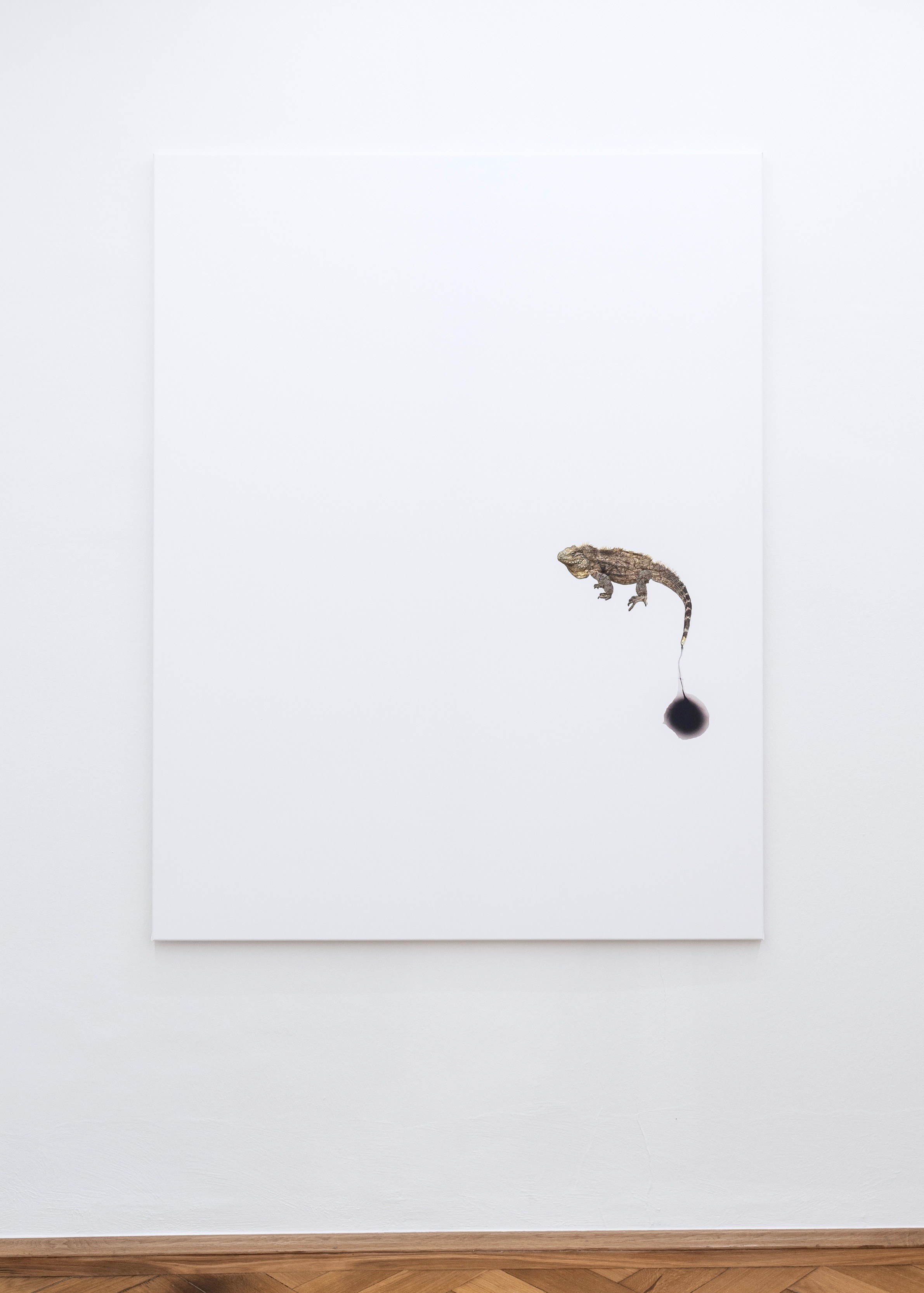 Taslima Ahmed, "Reconstructor Painting (Iguana)", 2022, UV print on canvas, 159 x 123 cm