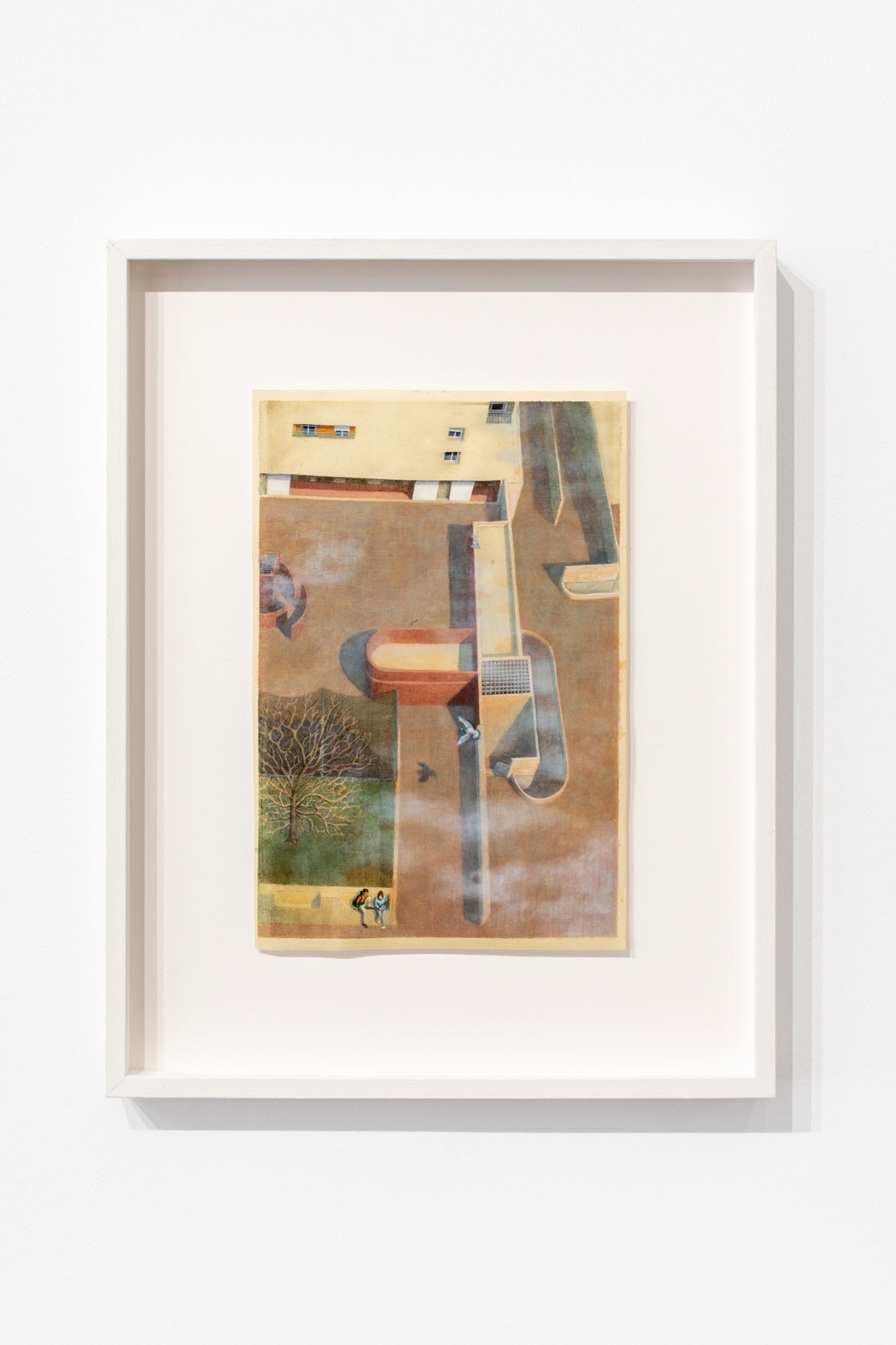 rès l’école, 2022 watercolor on chinese silk, 28 × 19 cm Courtesy of the artist and Crèvecoeur. Photography: Martin Argyroglo.