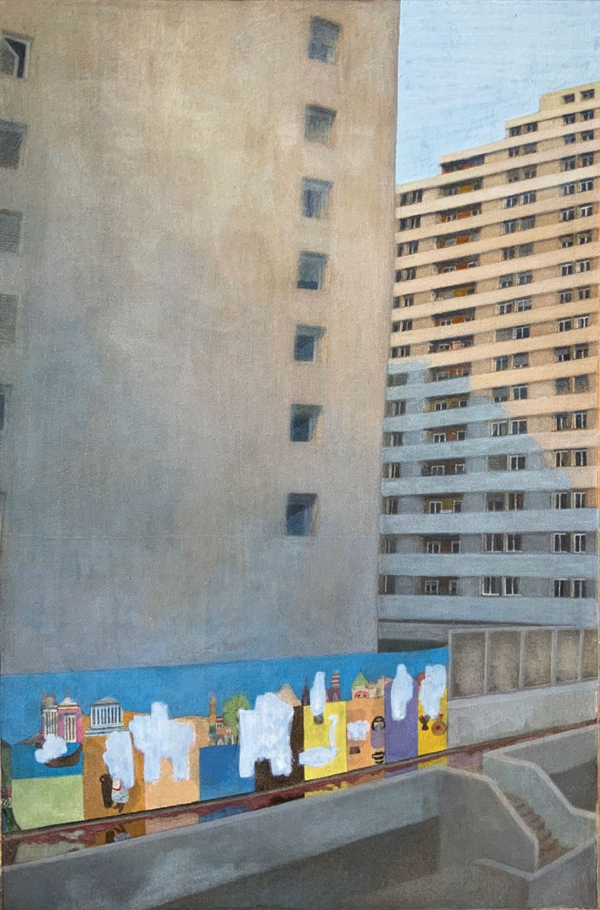 Clio Sze To Fresque, 2022 watercolor on chinese silk, 29 × 19 cm Courtesy of the artist and Crèvecoeur.