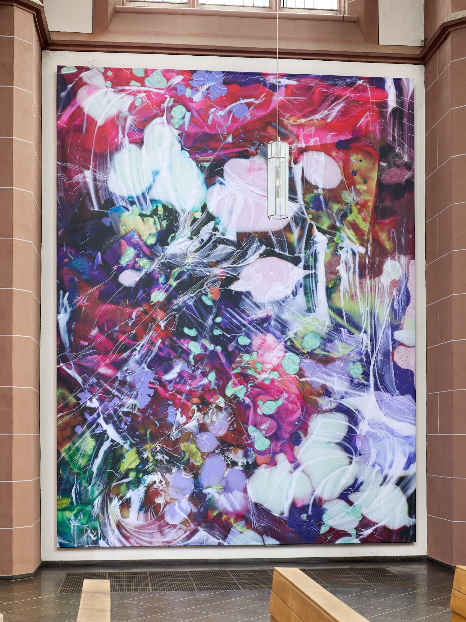 Cherry Shine, 2022, print on fabric, 600 x 470 cm