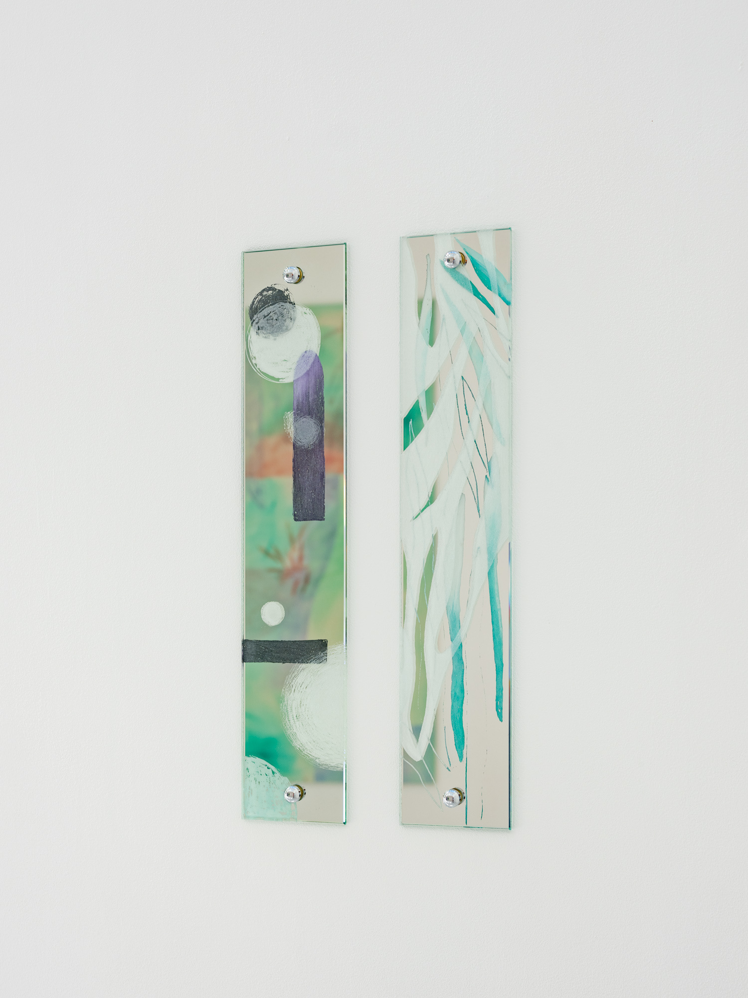 Zoé de Soumagnat, Rayon II, 10x30cm, Engraved and painted mirror, 2022  Zoé de Soumagnat, Rayon III, 10x30cm, Engraved and painted mirror, 2022