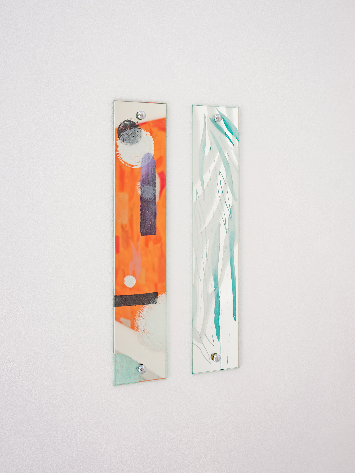 Zoé de Soumagnat, Rayon II, 10x30cm, Engraved and painted mirror, 2022  Zoé de Soumagnat, Rayon III, 10x30cm, Engraved and painted mirror, 2022
