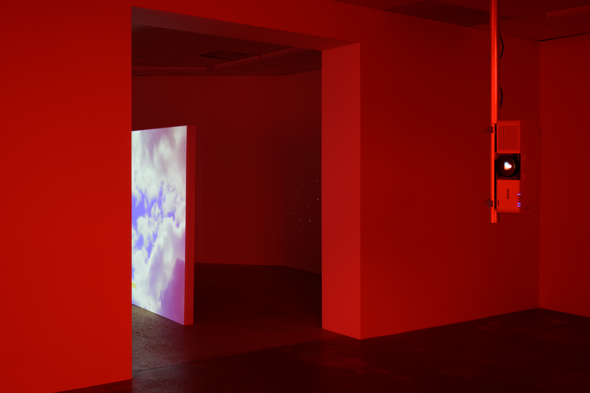 Installation view: 'We touch the sun, stars and everywhere at once' single channel projection