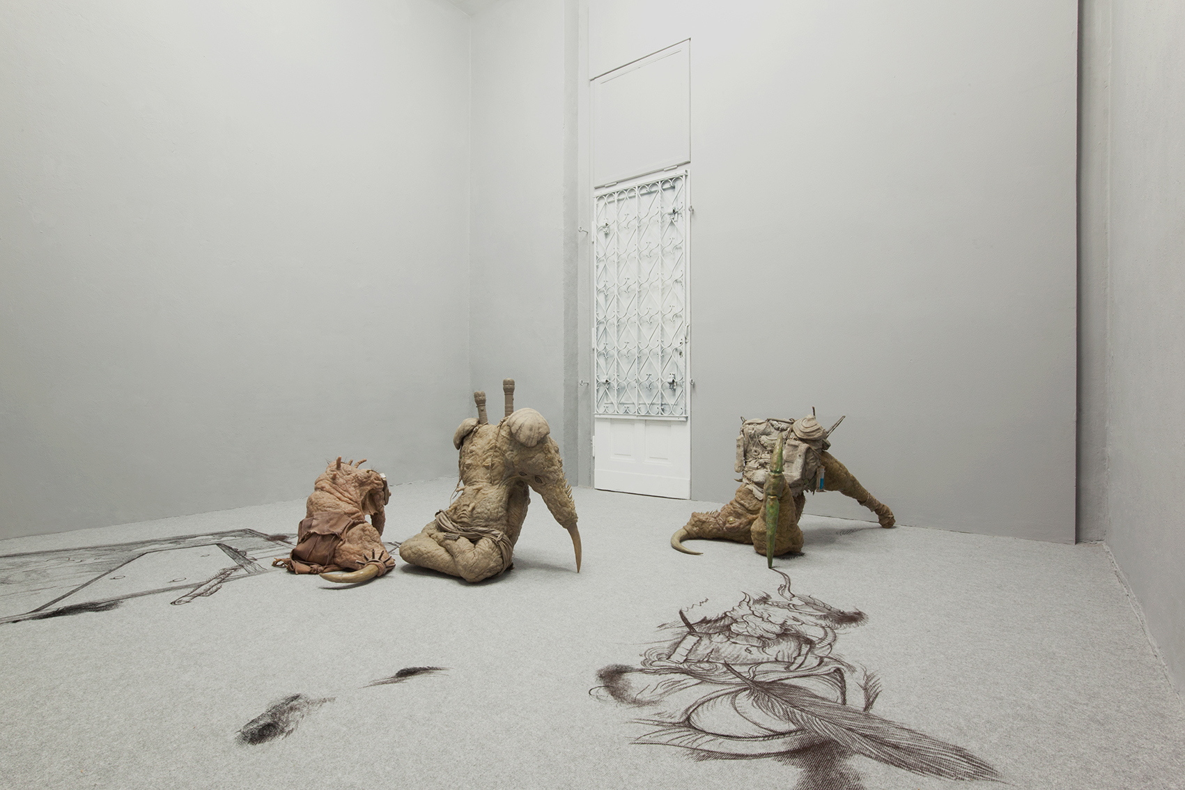 Installation view from Michele Gabrieleʼs Solo show ‘With the corner of the eyeʼ at Kunsthalle Ost, Leipzig DE
