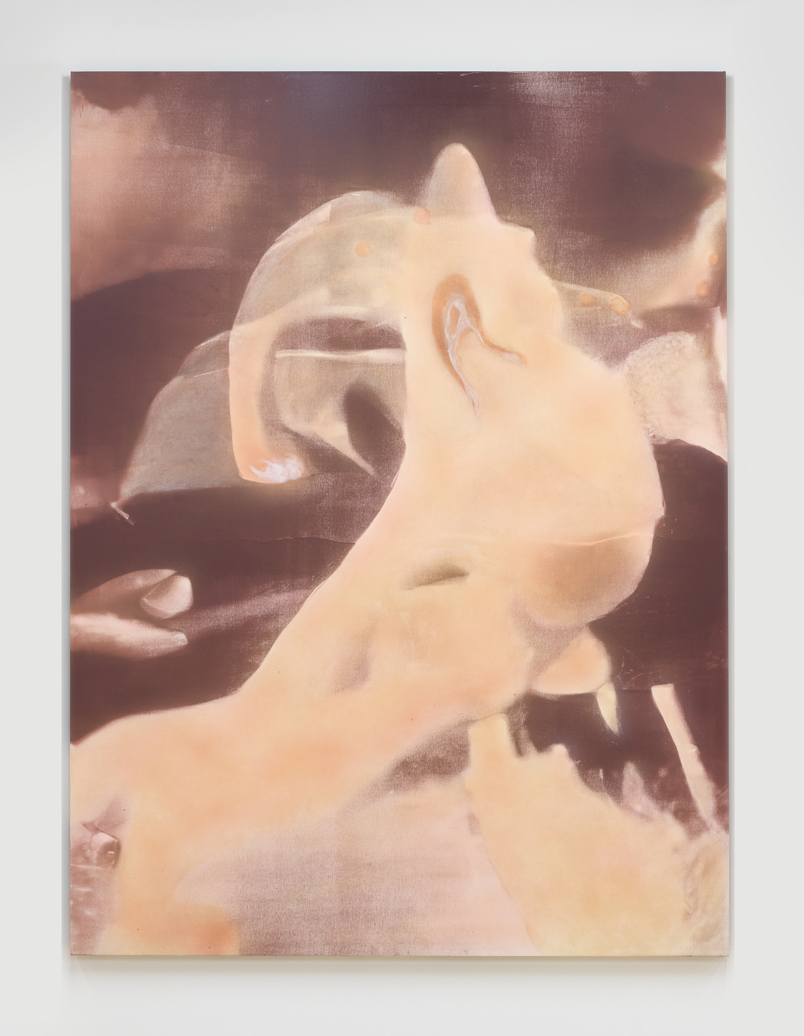 Rouben II (I-III), 2022, lithographic print and oil on canvas, 61 ¾ x 141 in : 157 x 350 cm, triptych, unique