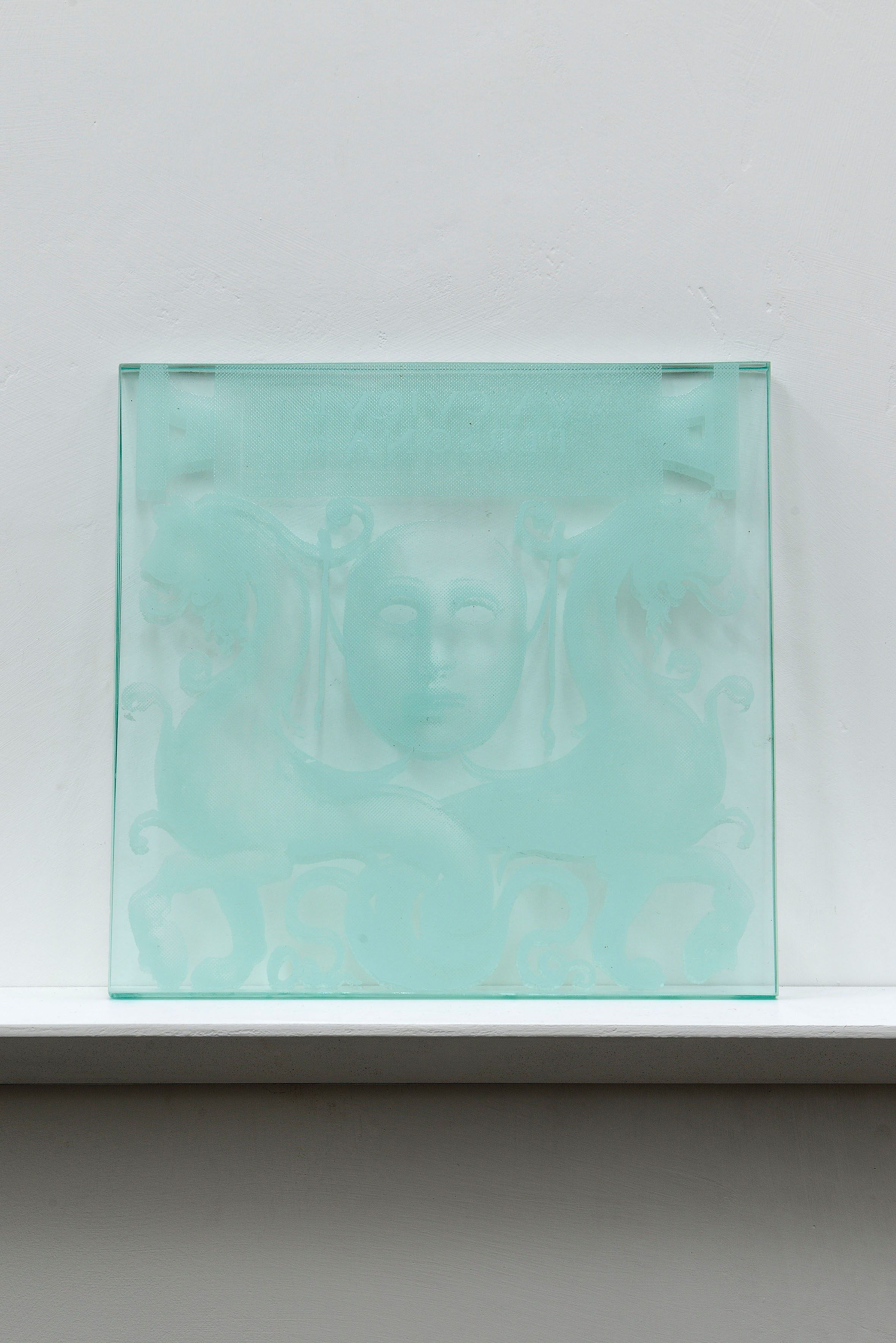 Gaia Di Lorenzo Tirella (double), 2022 silk-screen printing and painting on glass 24,5 x 24 x 1,5 cm unique
