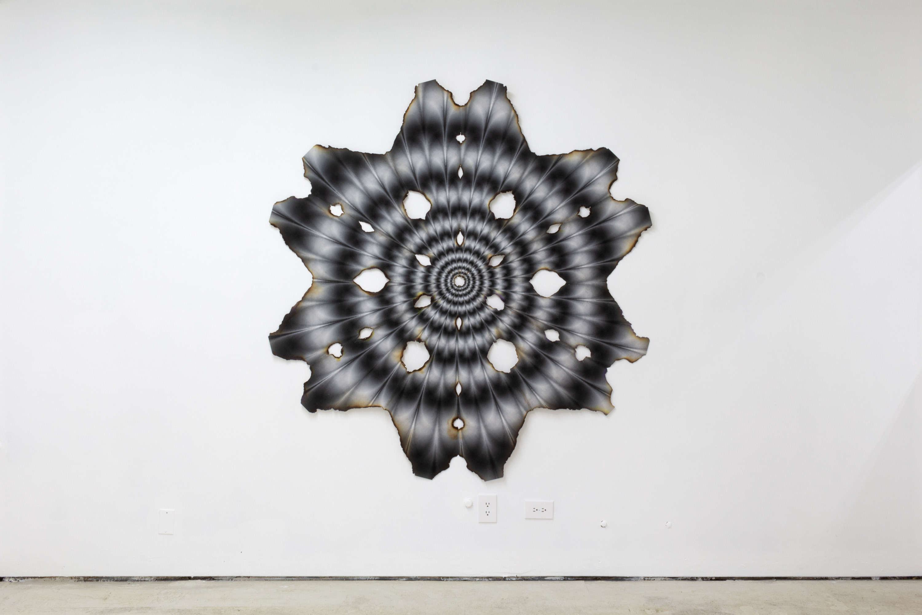 Graham Wiebe, Snowflake #4, 2022, Burned archival inkjet print, 72 x 72 in