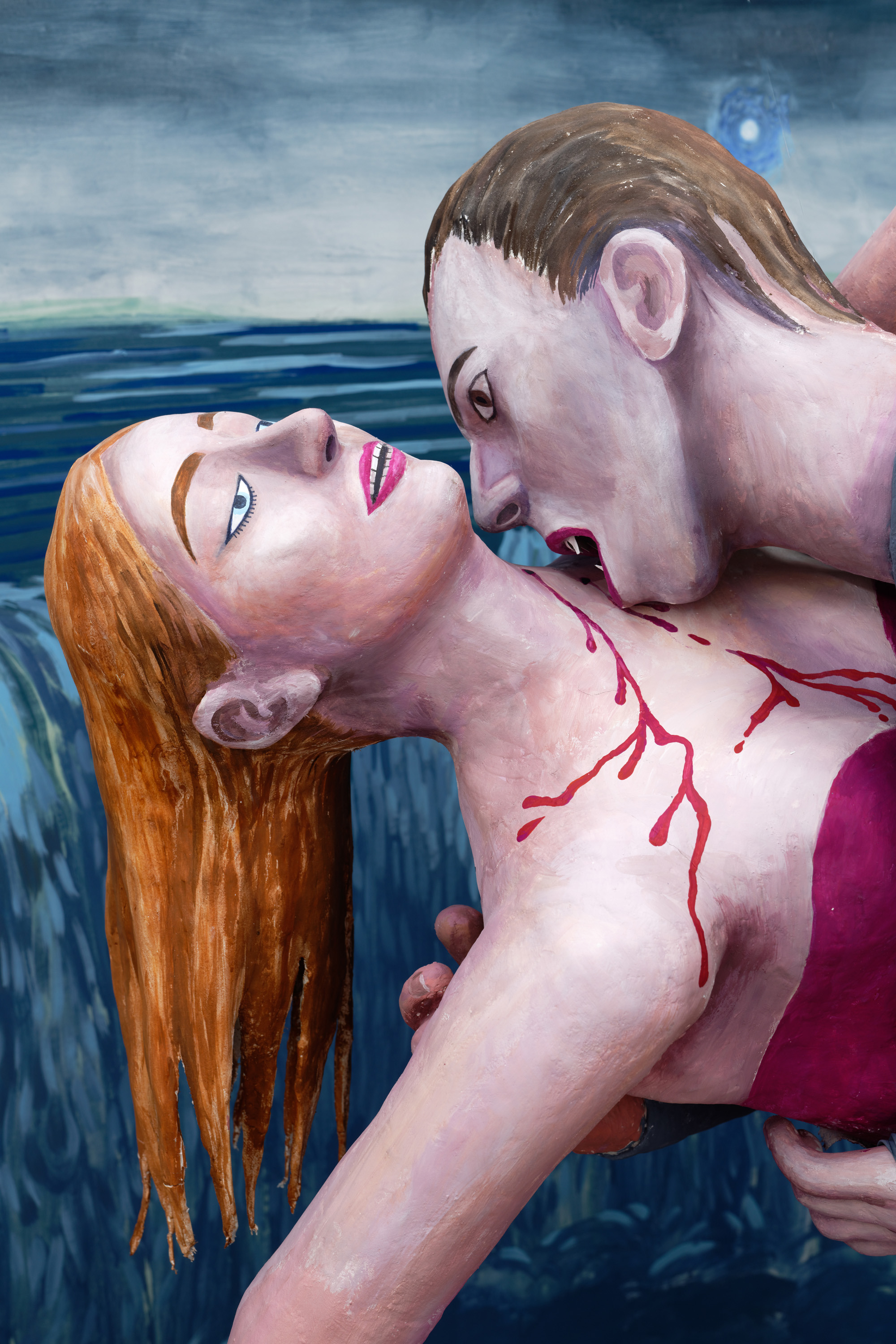 Agnes Scherer, A thousand times good night, 2022, plaster gauze, plaster, canvas, acrylic paint, ribbons, paper, variable dimensions, unique