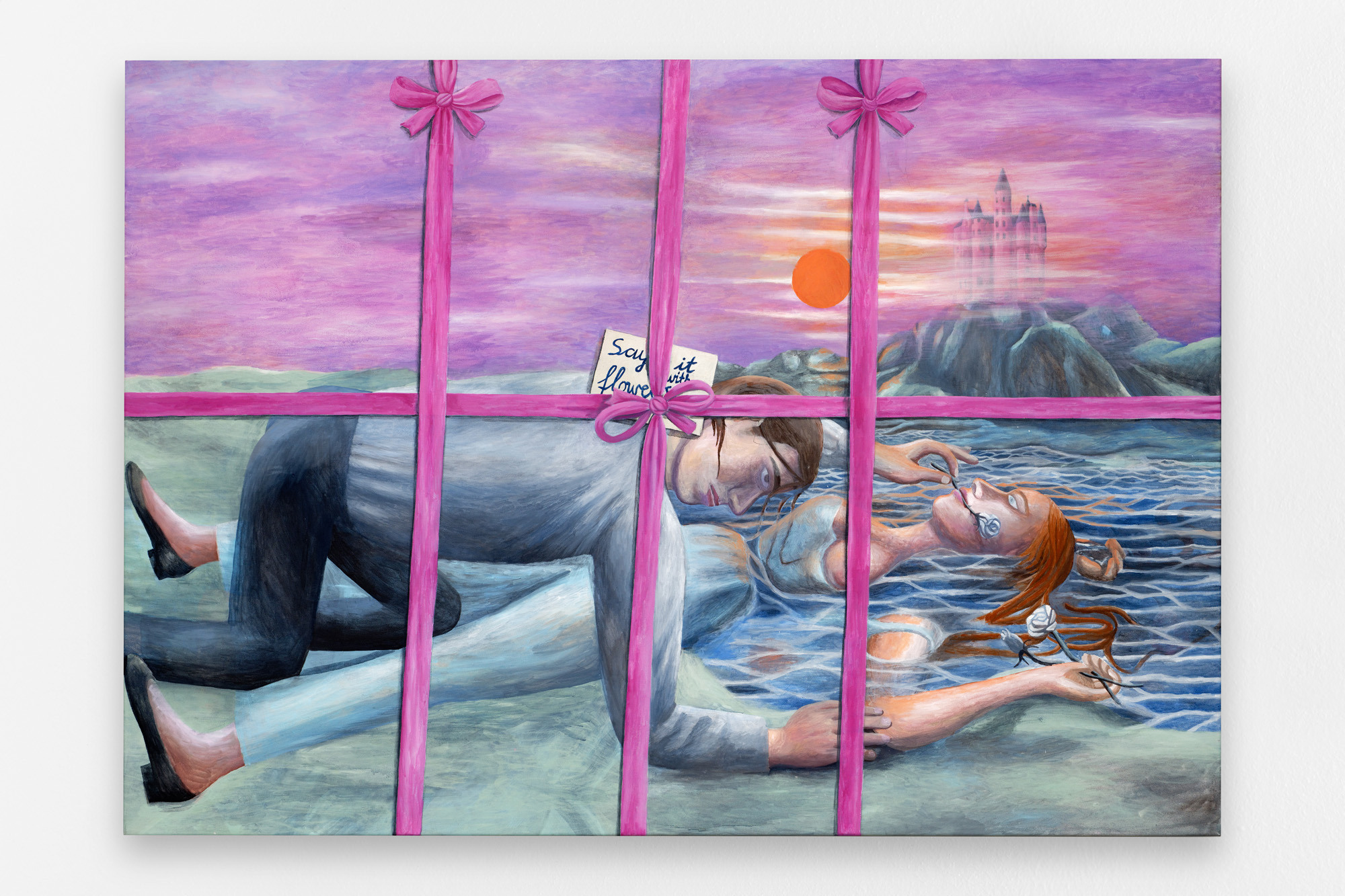 Agnes Scherer, Say it with flowers, 2022, acrylic on canvas, 99 x 140 cm, unique