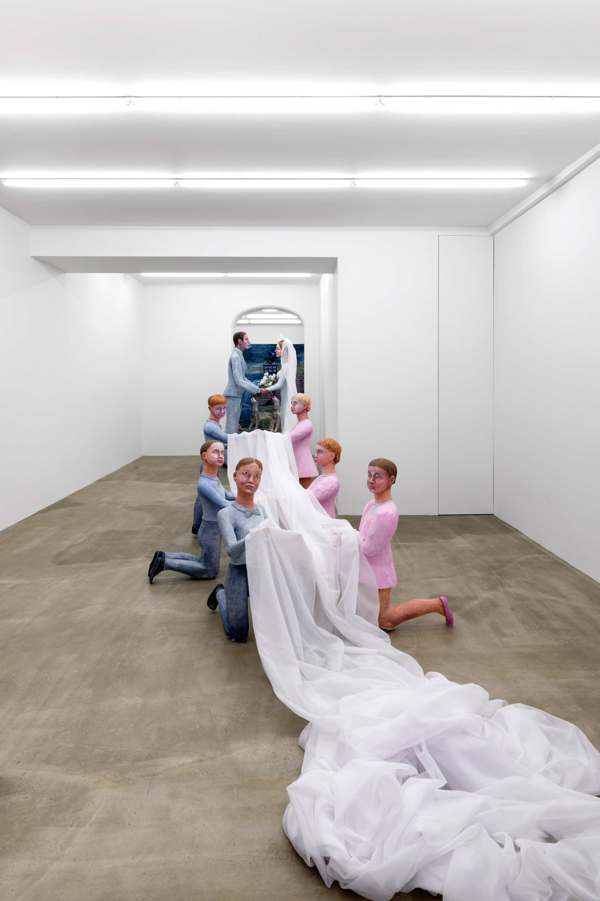 Agnes Scherer, A thousand times yes, 2022, plaster gauze, plaster, acrylic paint, fabric, paper, variable dimensions, unique