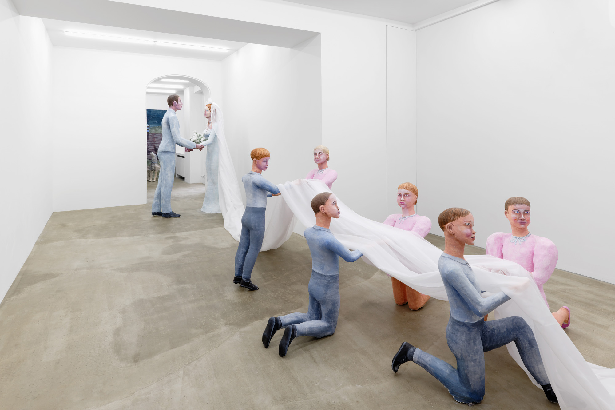 Agnes Scherer, A thousand times yes, 2022, plaster gauze, plaster, acrylic paint, fabric, paper, variable dimensions, unique