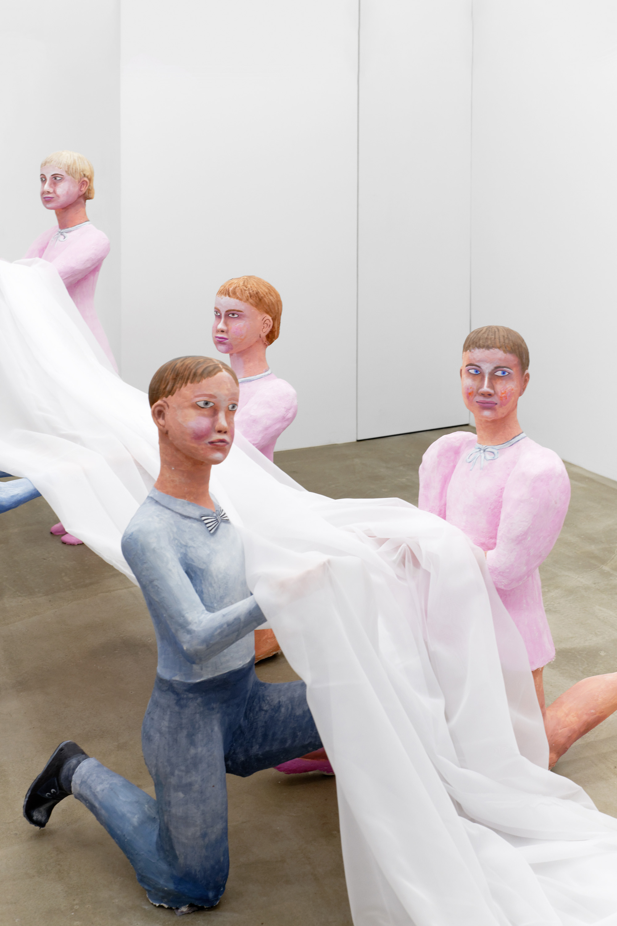 Agnes Scherer, A thousand times yes, 2022, plaster gauze, plaster, acrylic paint, fabric, paper, variable dimensions, unique