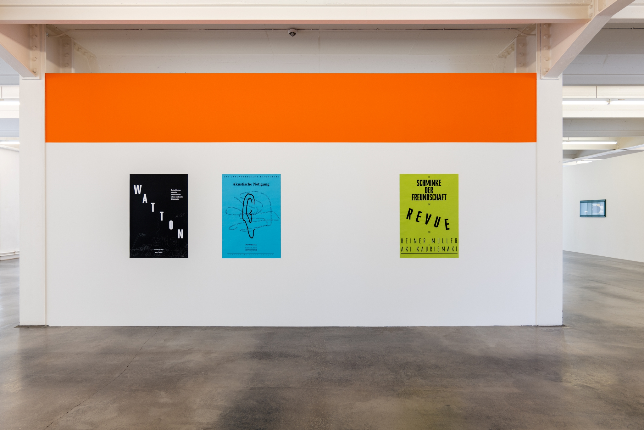 Wilhelm Klotzek, left: Watton, 2019 // middle: Akustische Nötigung, 2019 // right: Schminke der Freundschaft, 2019, each screen printing on paper, 70 x 100 cm, Courtesy Wilhelm Klotzek and Klosterfelde Edition, © the artist.