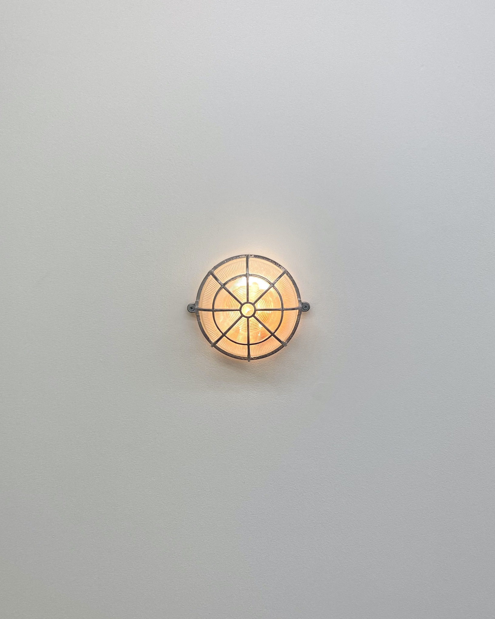 Salt Lamp, 2022, pewter, glass light fixture, Himalayan salt, LED light