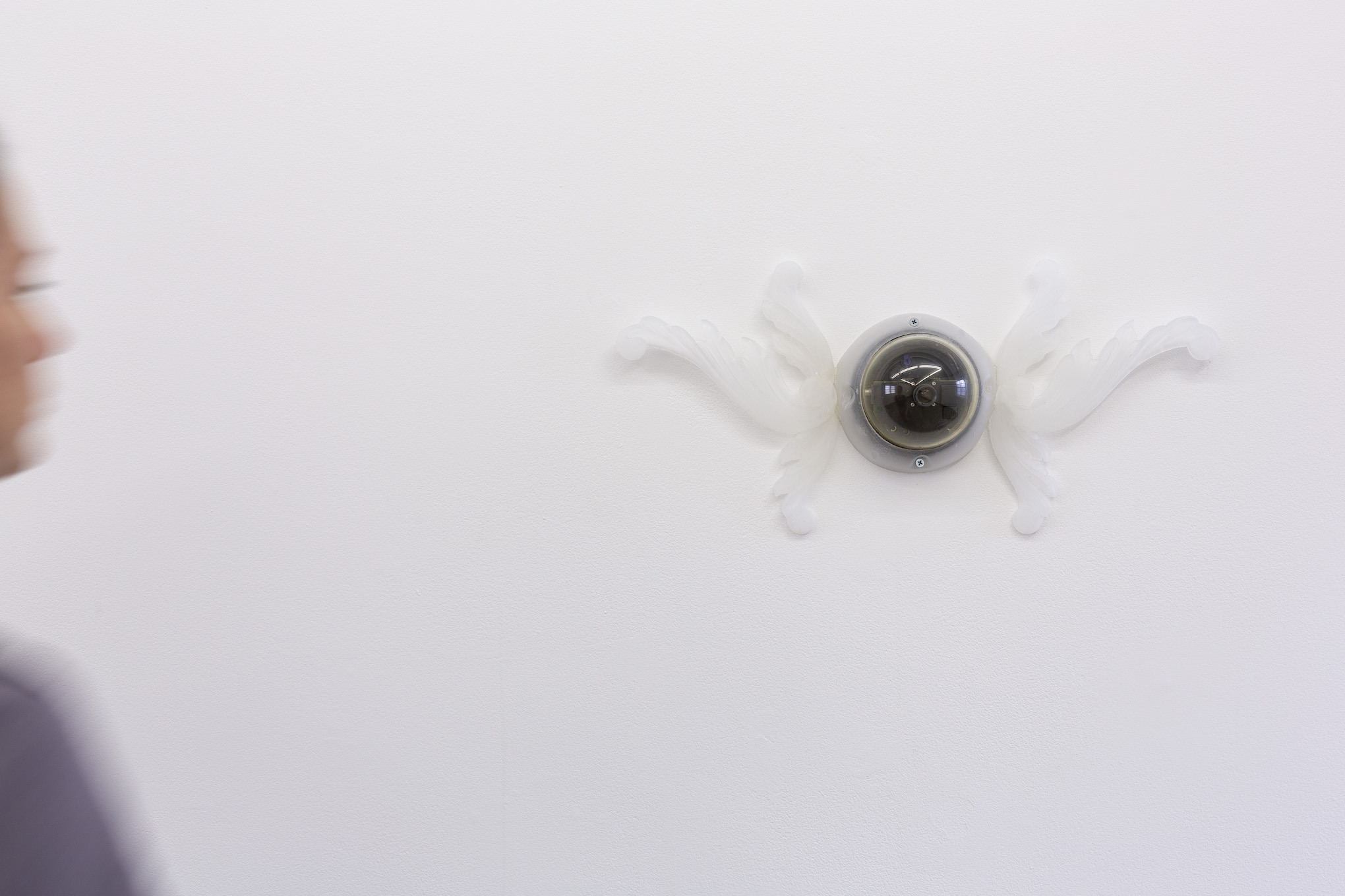 First attention awareness, 2022, resin, surveillance camera