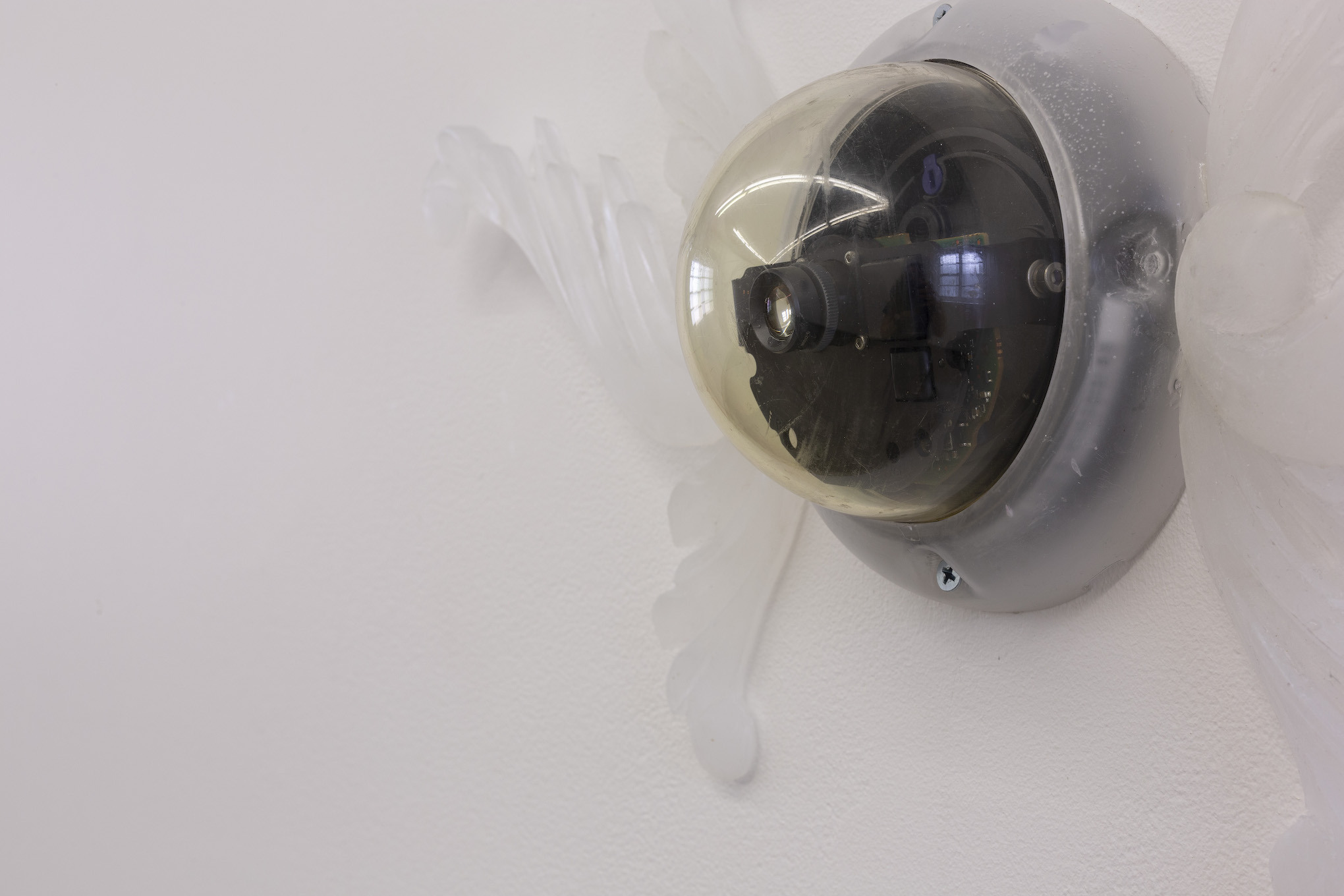 First attention awareness, 2022, resin, surveillance camera