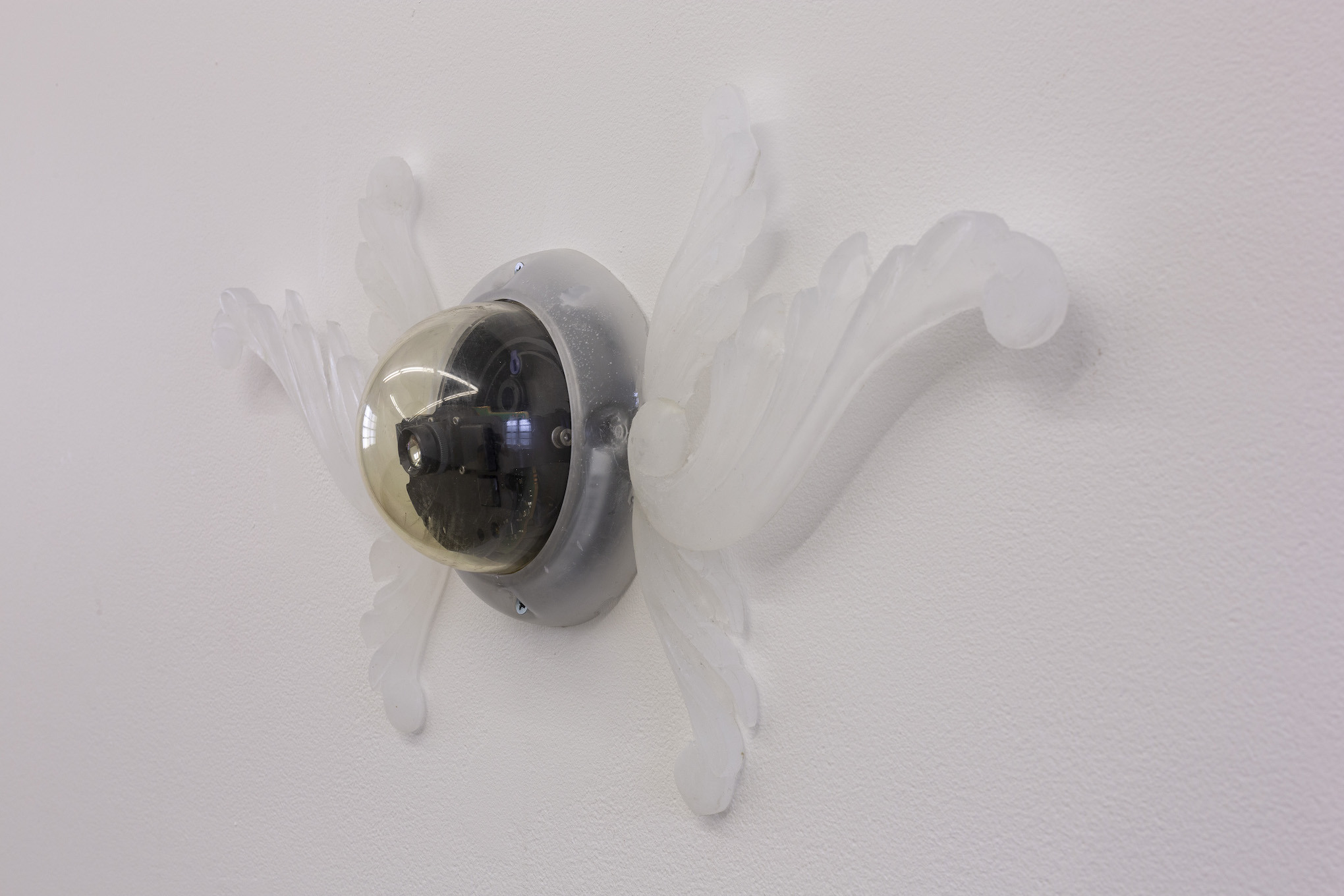 First attention awareness, 2022, resin, surveillance camera