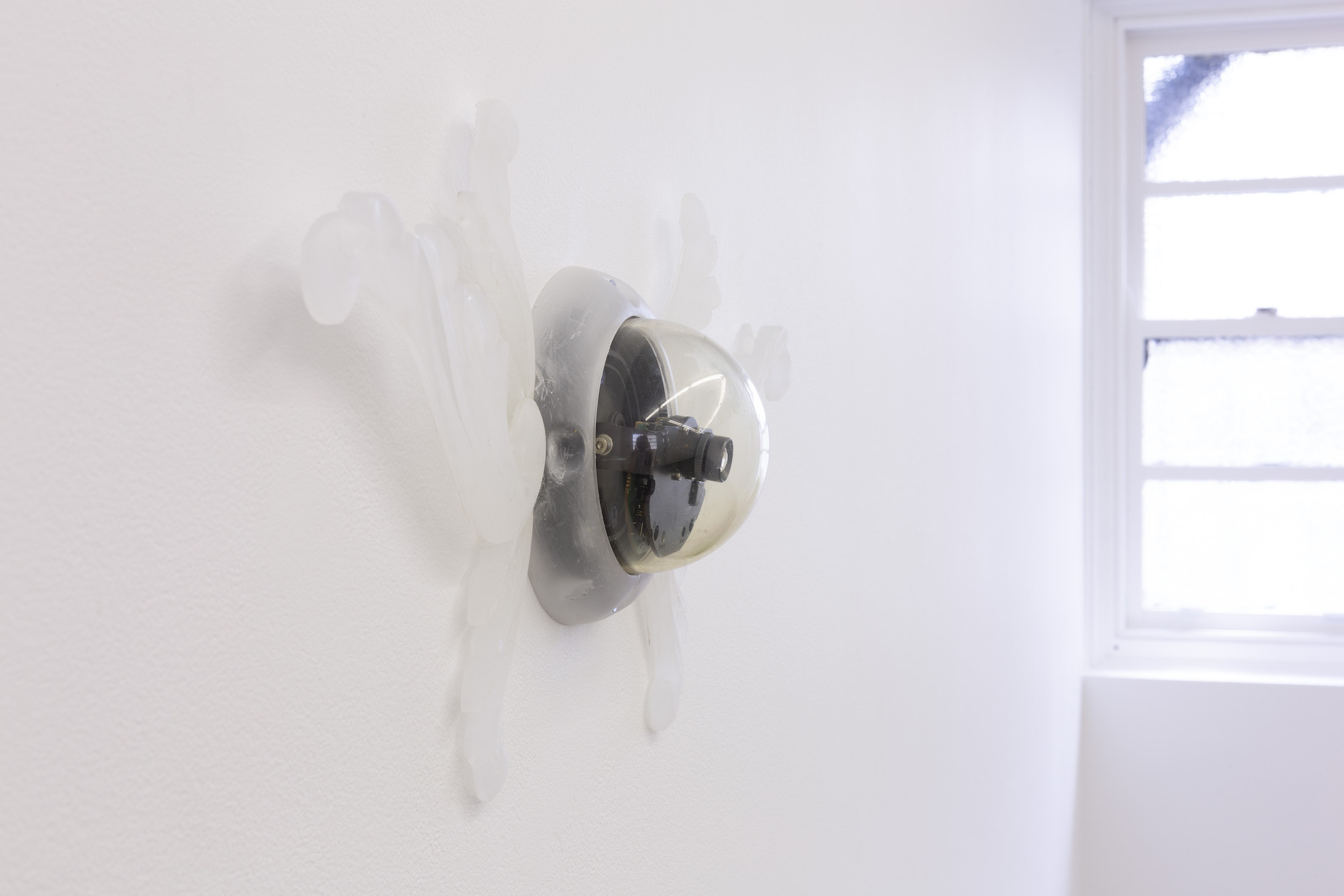 First attention awareness, 2022, resin, surveillance camera