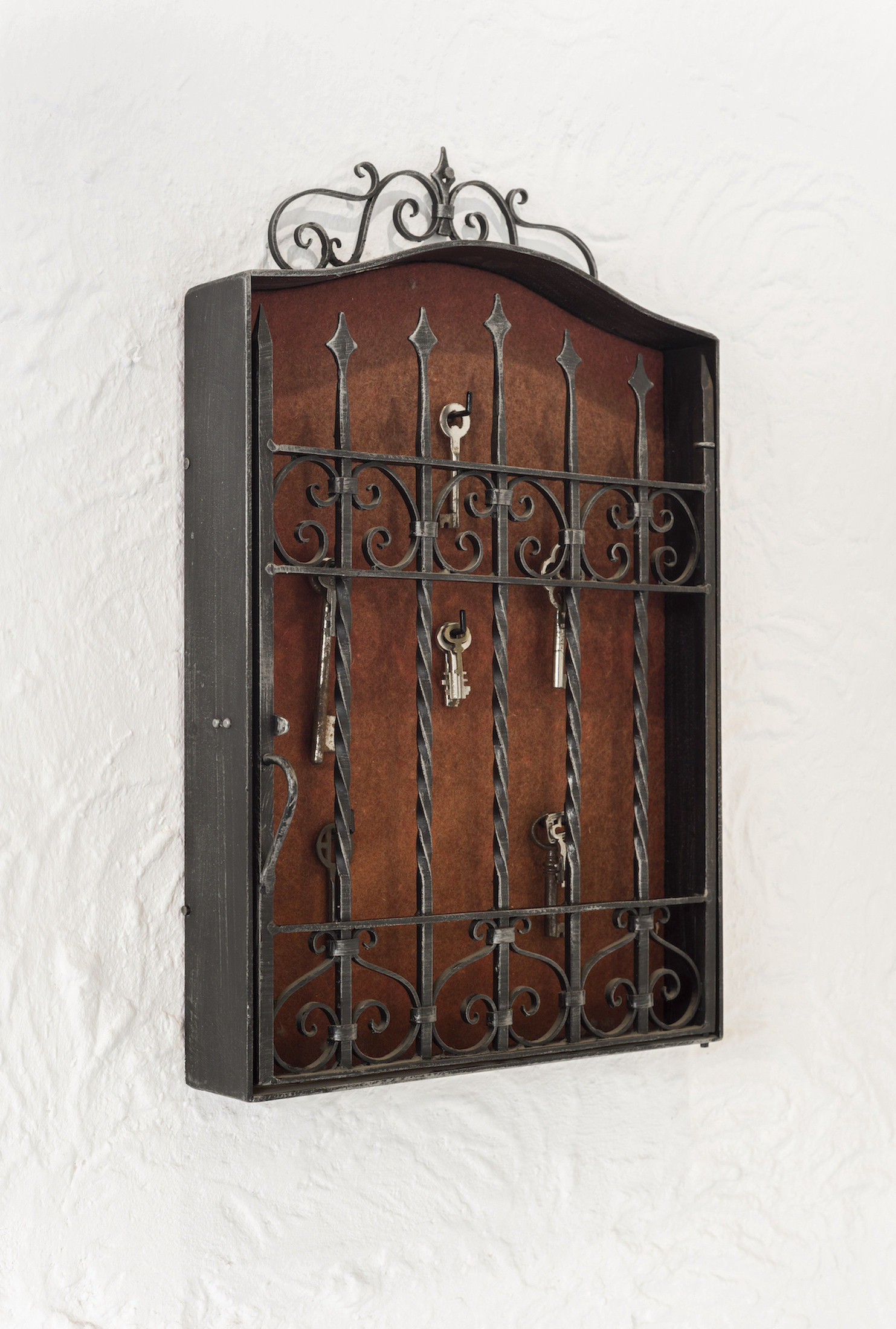 Victor Beger, answering past, wrought iron, brass, wood, dimensions variable, 2022