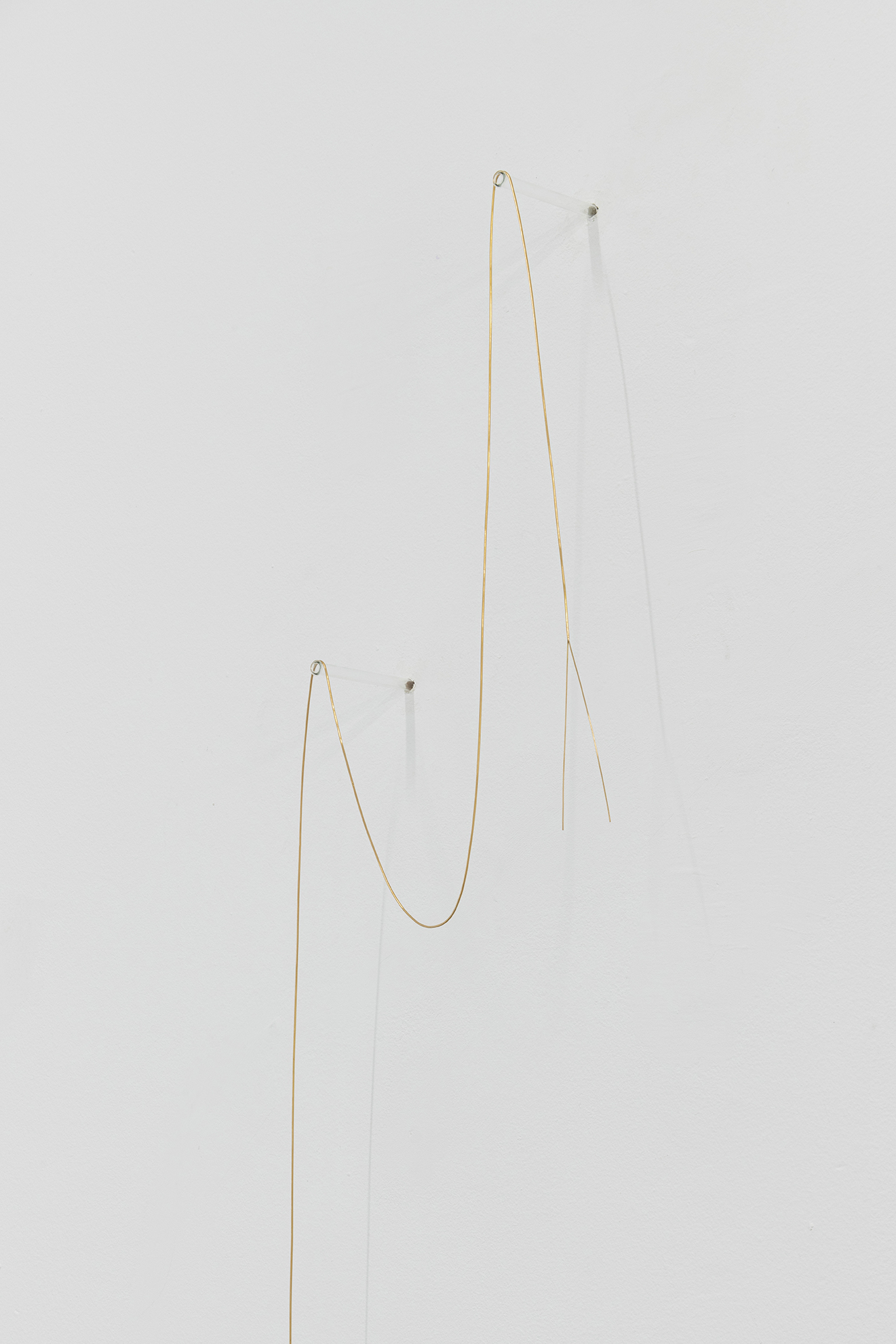 Expanding into her heart and viceversa (detail), Joana Escoval, 2022, gold, glass, 150 x 25 x 8 cm.