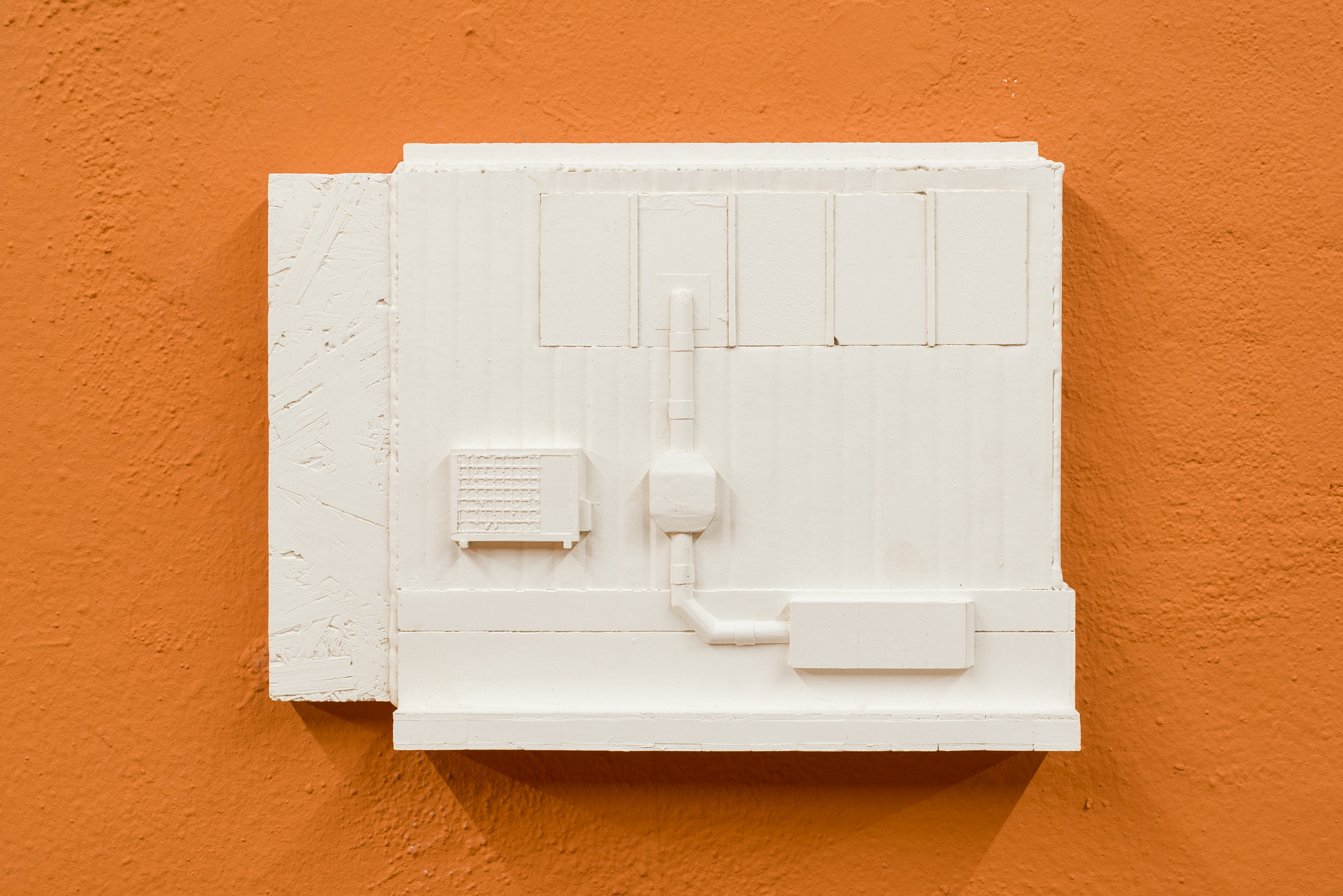 Exhaust, 2022. Plaster, steel wire.