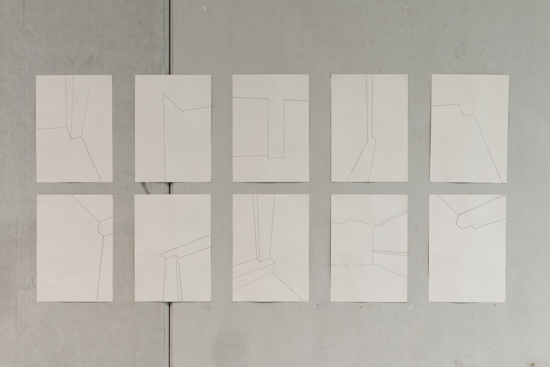 Luīze Nežberte, series of drawings, Untitles (2022), Photo: Sophie Pölzl