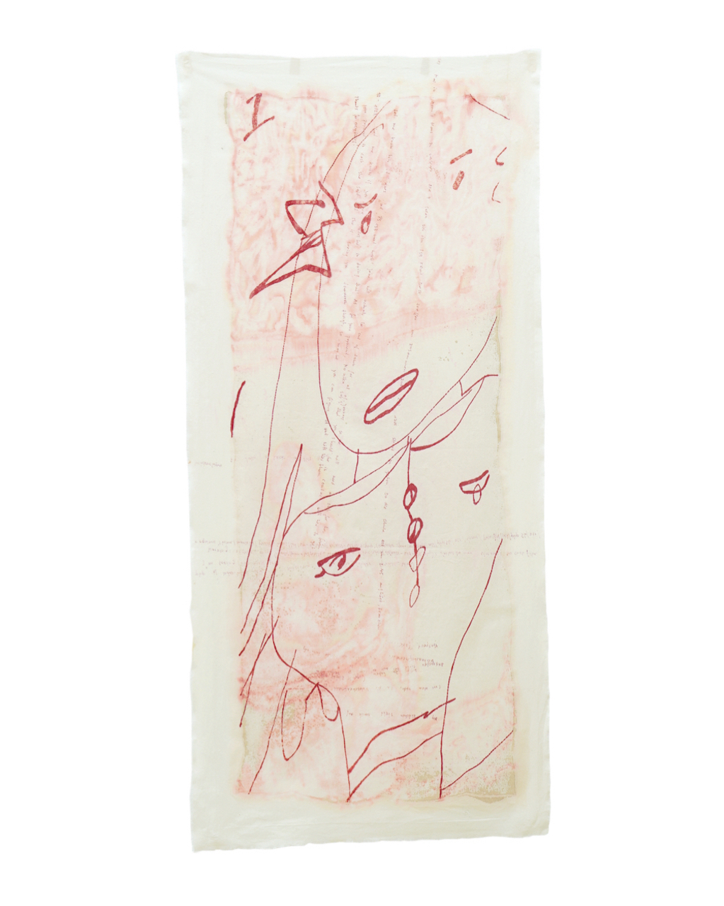 Ergänzung Nr. 62(3). Last modification: 23.01.2021 I 23:26, 133x60 cm, Oil and felt pen on cotton, 2021