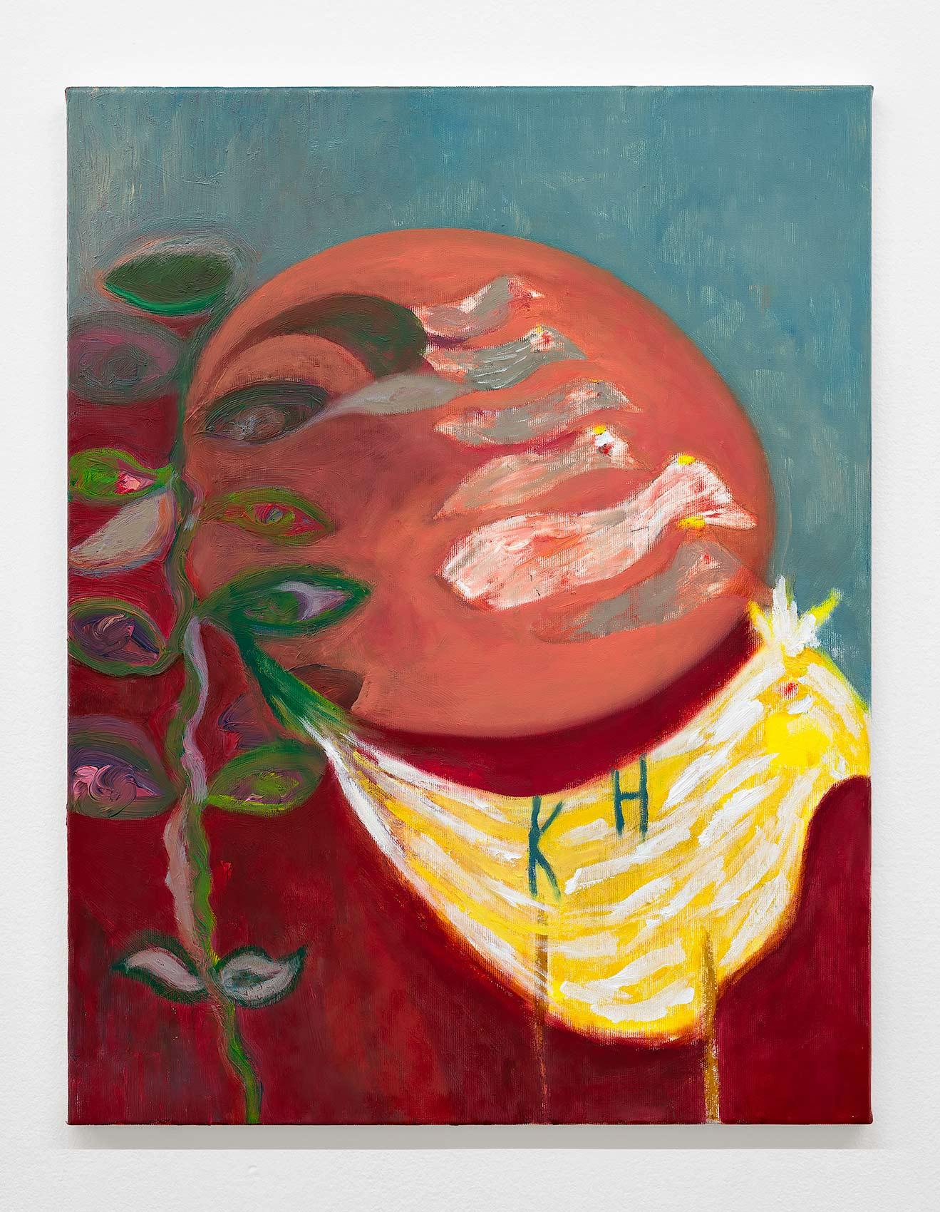 Katharina Höglinger, Lonely Bird(s), 2022, oil on canvas, 65 × 50 cm. Courtesy of Wonnerth Dejaco and the artist. Photo: Peter Mochi