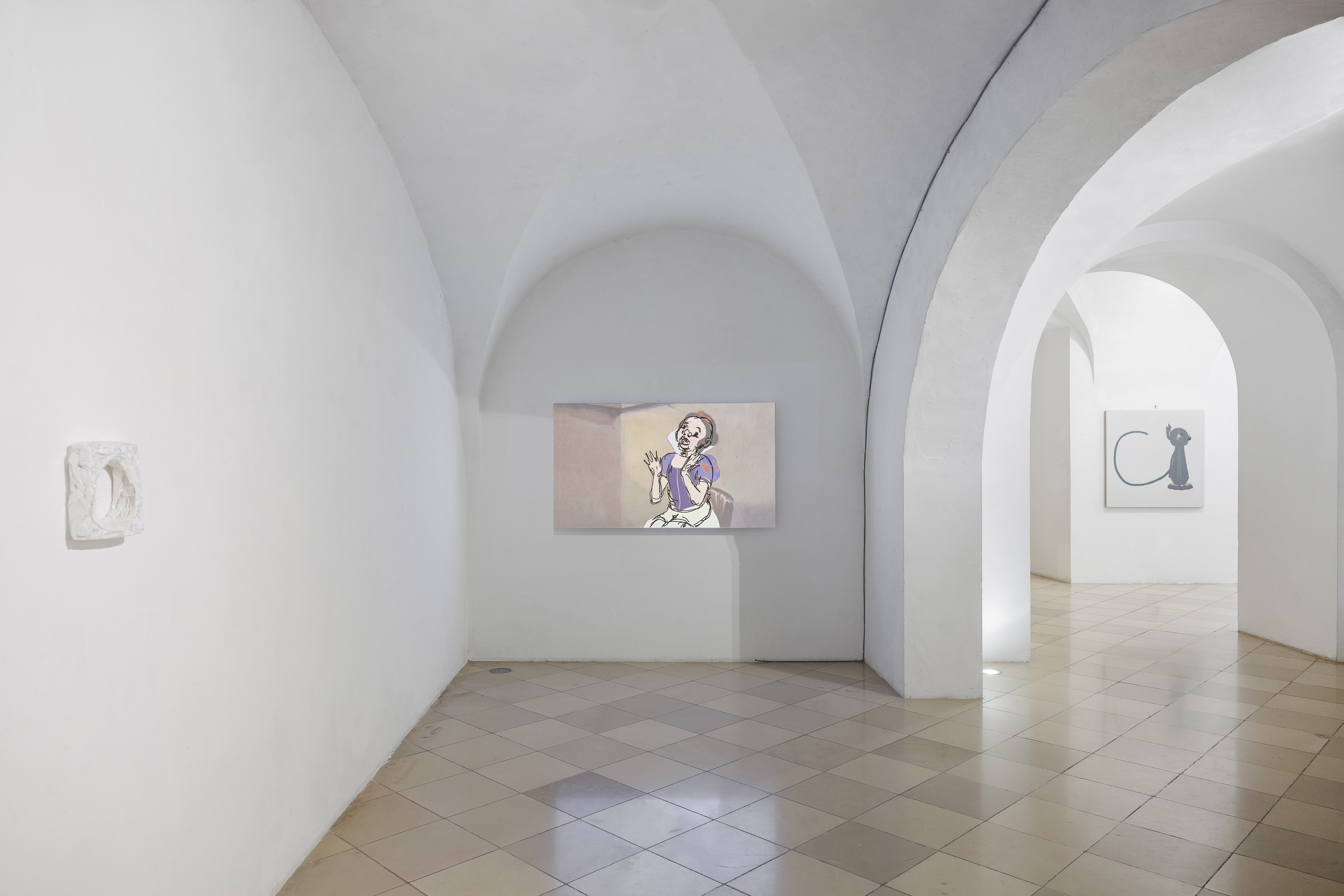 Installation view, Capture Captures, curated by Lucie Pia, UniversitÃ¤tsgalerie der Angewandten im Heiligenkreuzerhof, Sala Terrena, Wien, 2022