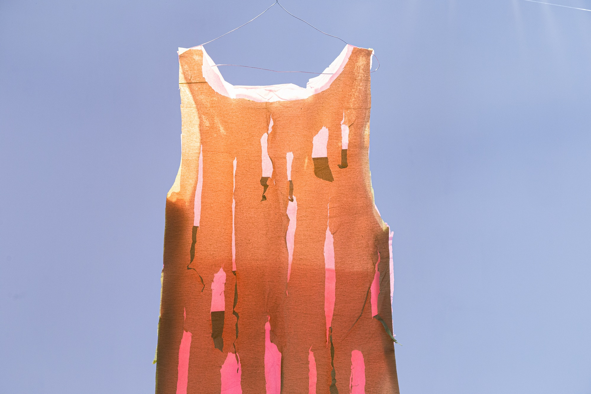 Installation View, Crepe Paper dresses, I still feel at home in my house, Albert Riera Galceran, 2022