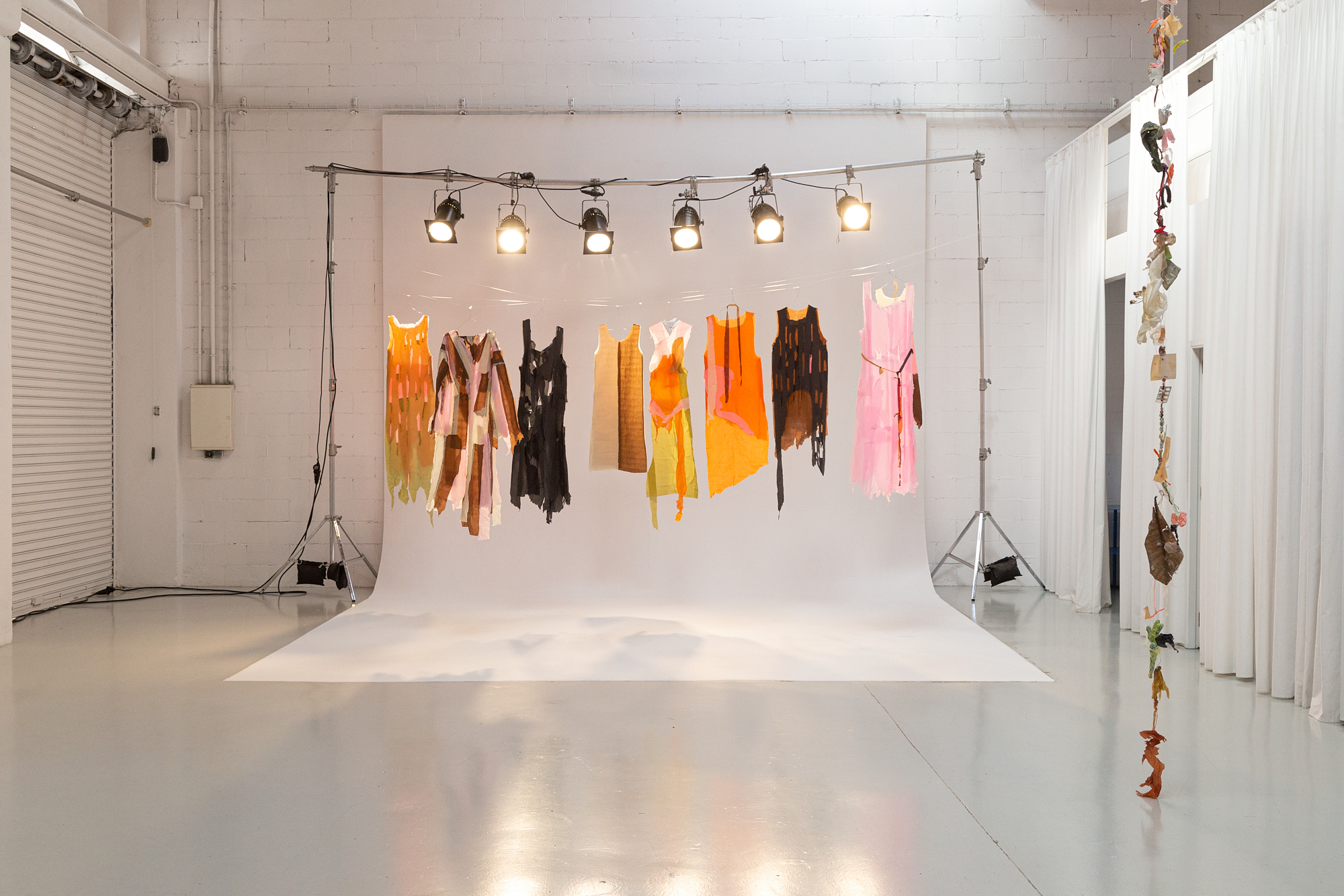 Installation View, Crepe Paper dresses, I still feel at home in my house, Albert Riera Galceran, 2022