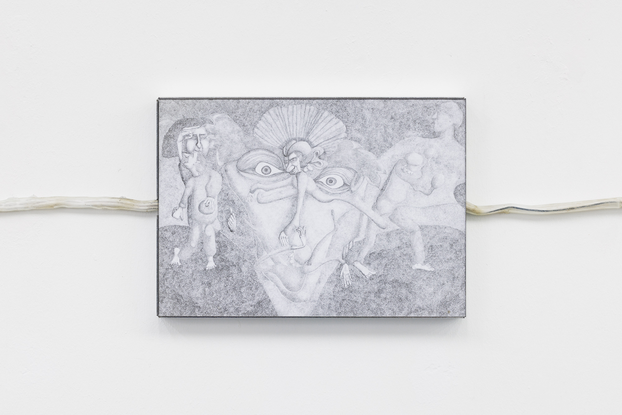 Niklas Lichti, The Shadow Licker, 2022, Pencil on Paper, Artist Frame 21,4â€‰Ã—â€‰30â€‰cm (framed)