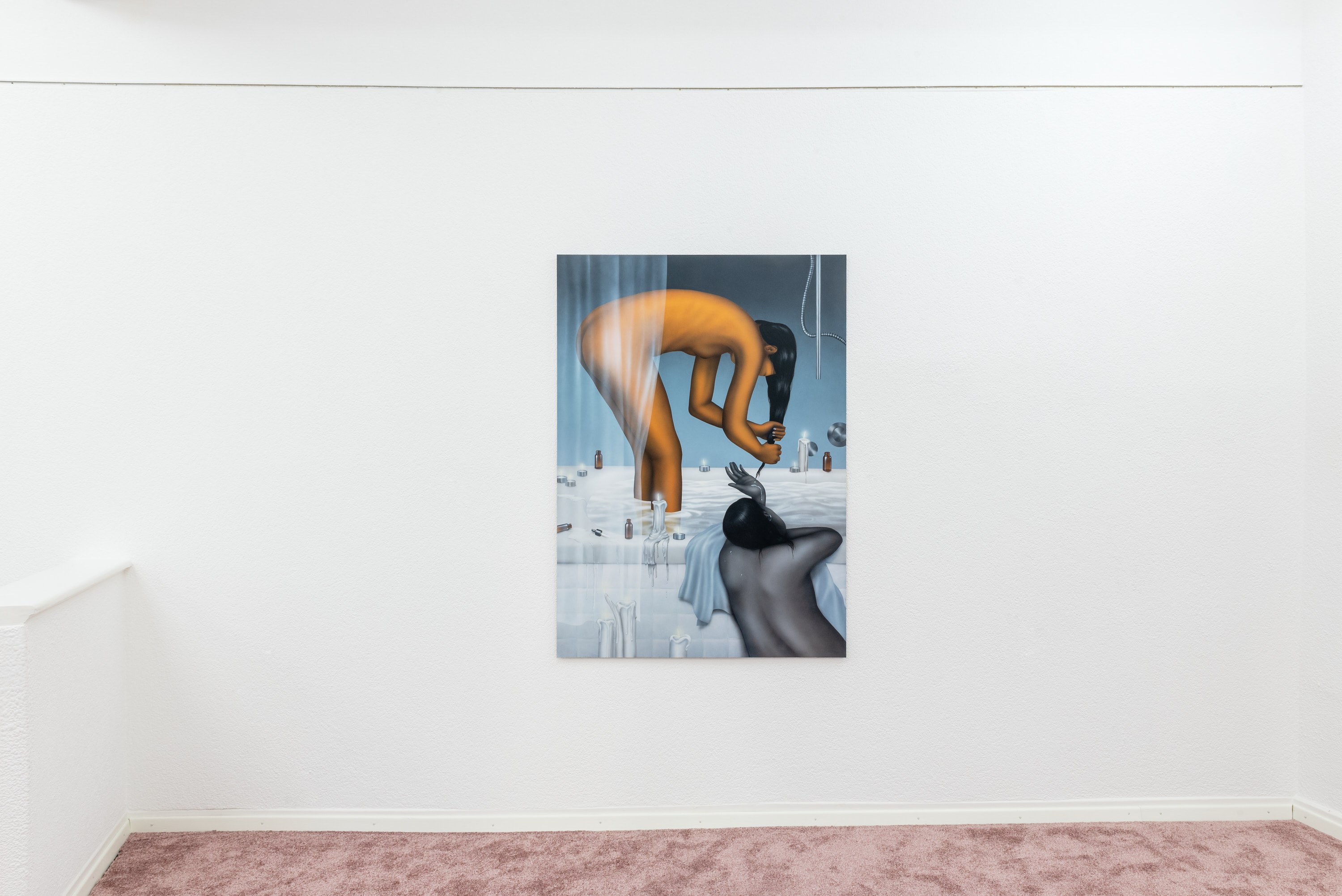 CÃ©line Ducrot, Believe me Iâ€™m trying, installation view 2022. Acrylic on wood 