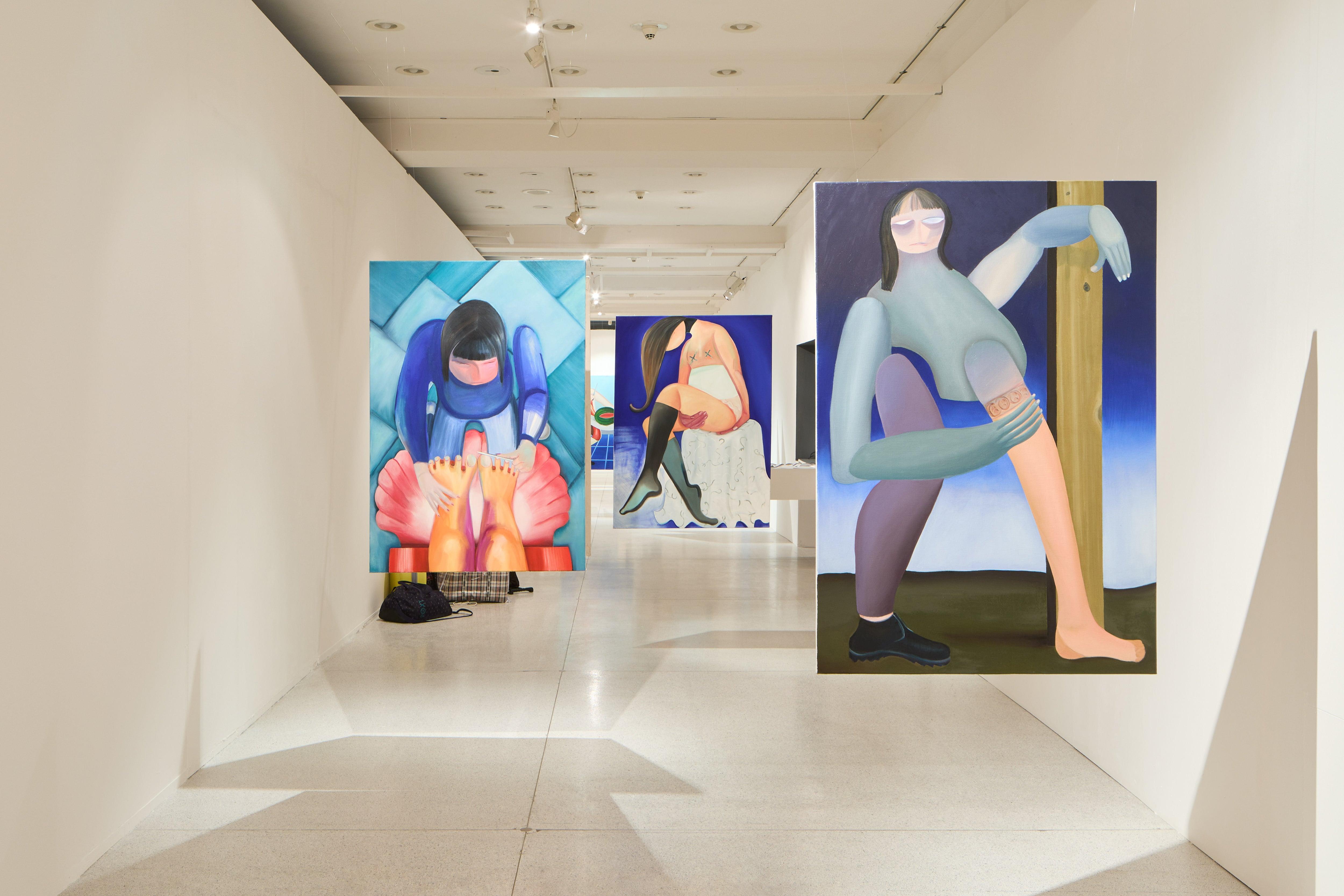 Martina Drozd Smutná: Preparation, oil on canvas 130 x 95 cm, 2020 I Was Thinking of You All on the Way, oil on canvas, 130 x 90 cm, 2022