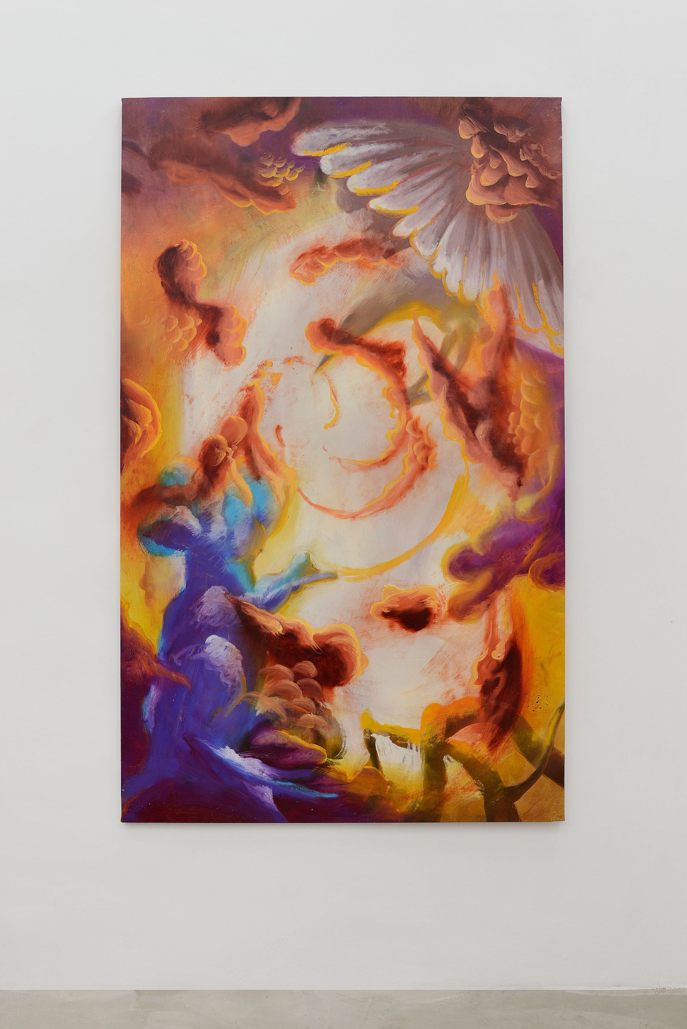 Diego Gualandris Genova Piazza de Ferrari dalle 2 alle 7, 2022 oil on canvas 122 x 200 x 3 cm