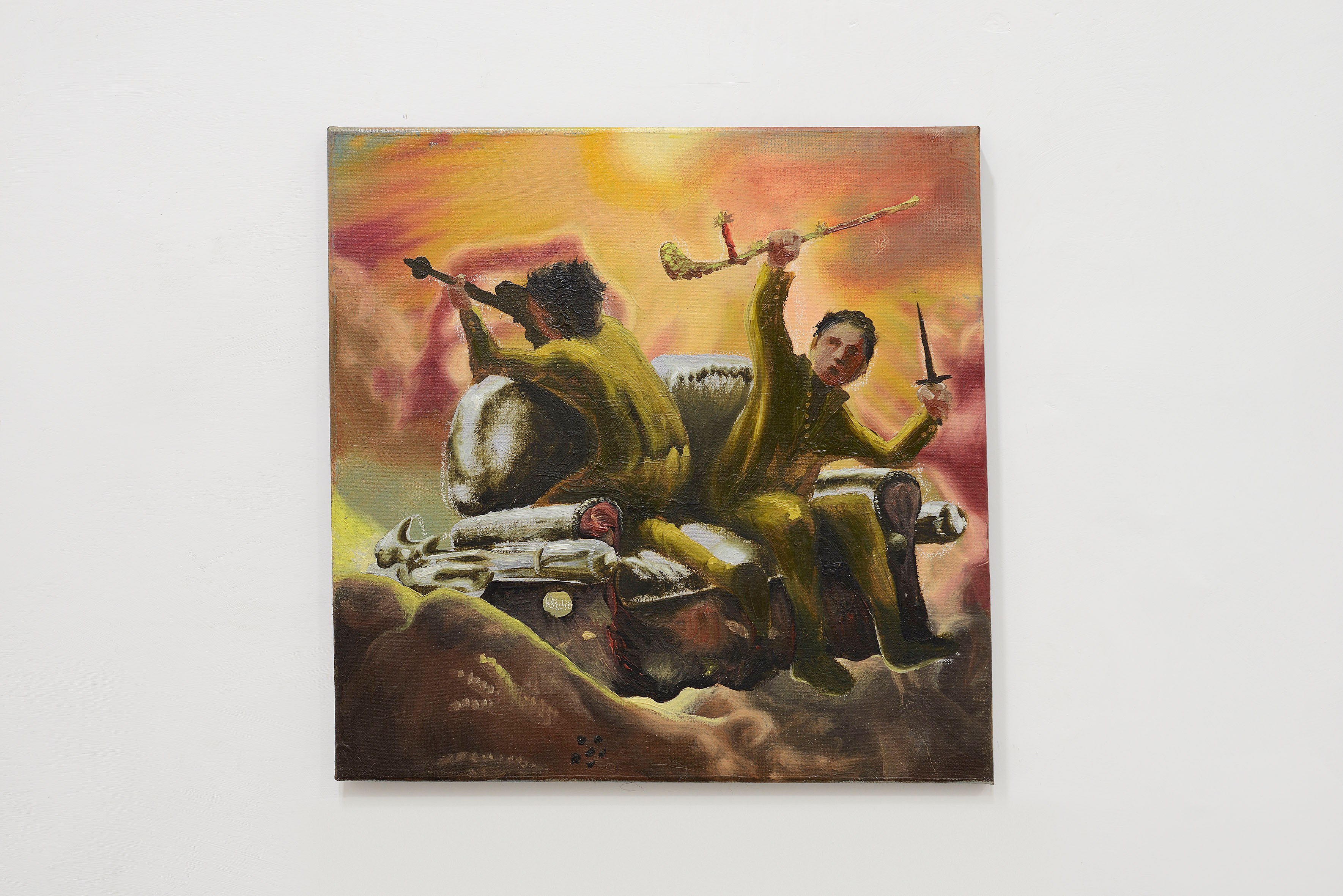 Diego Gualandris Escape from Regina Coeli, 2022 oil on canvas 40 x 40 x 2,5 cm